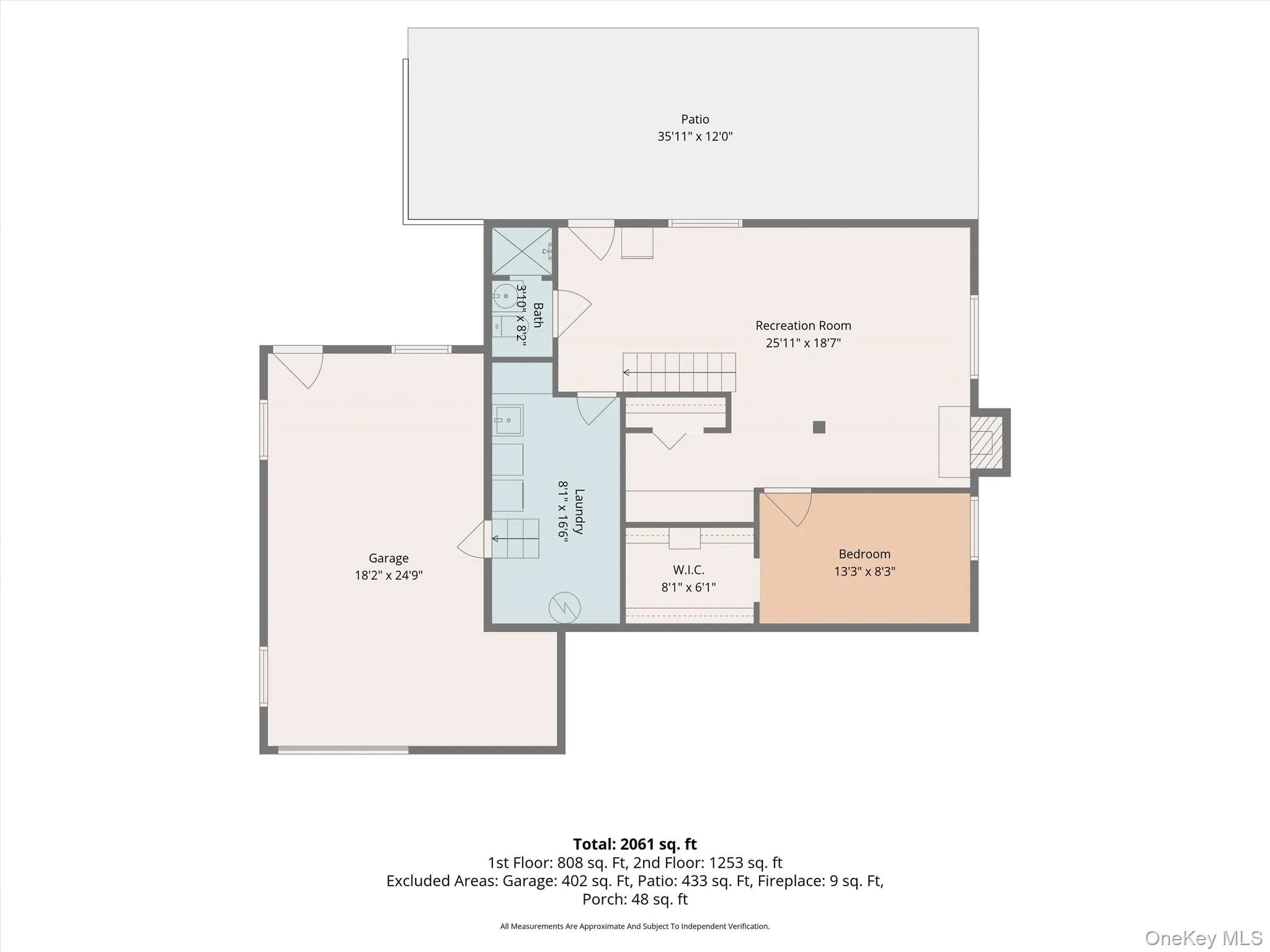 Lower level floorplan with bonus room Lower level floorplan with bonus room