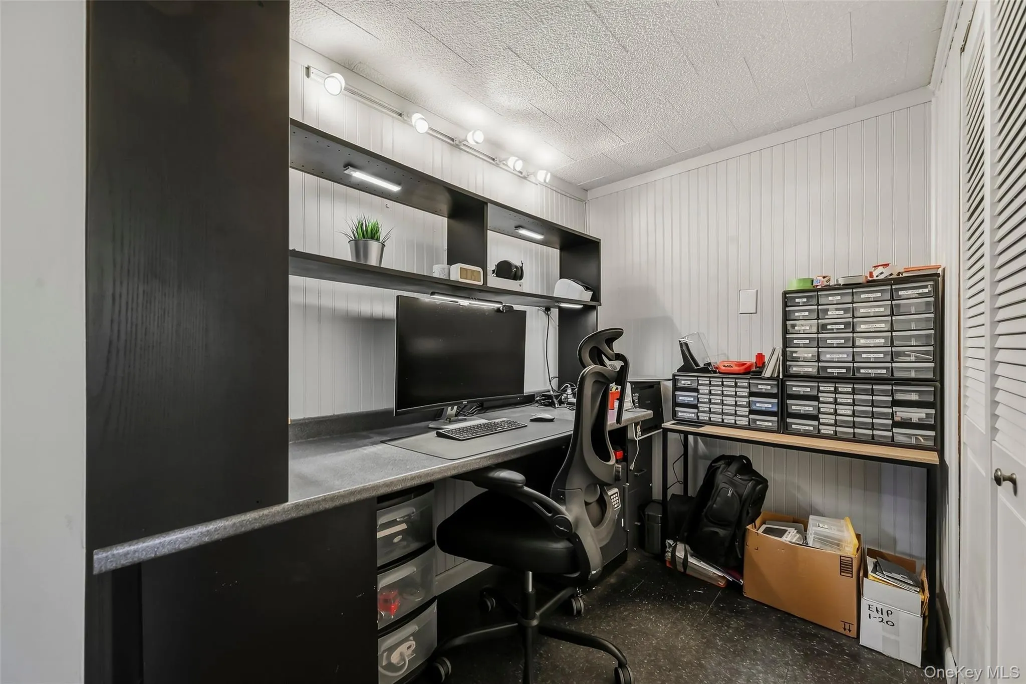 Work bench and tool storage area Work bench and tool storage area
