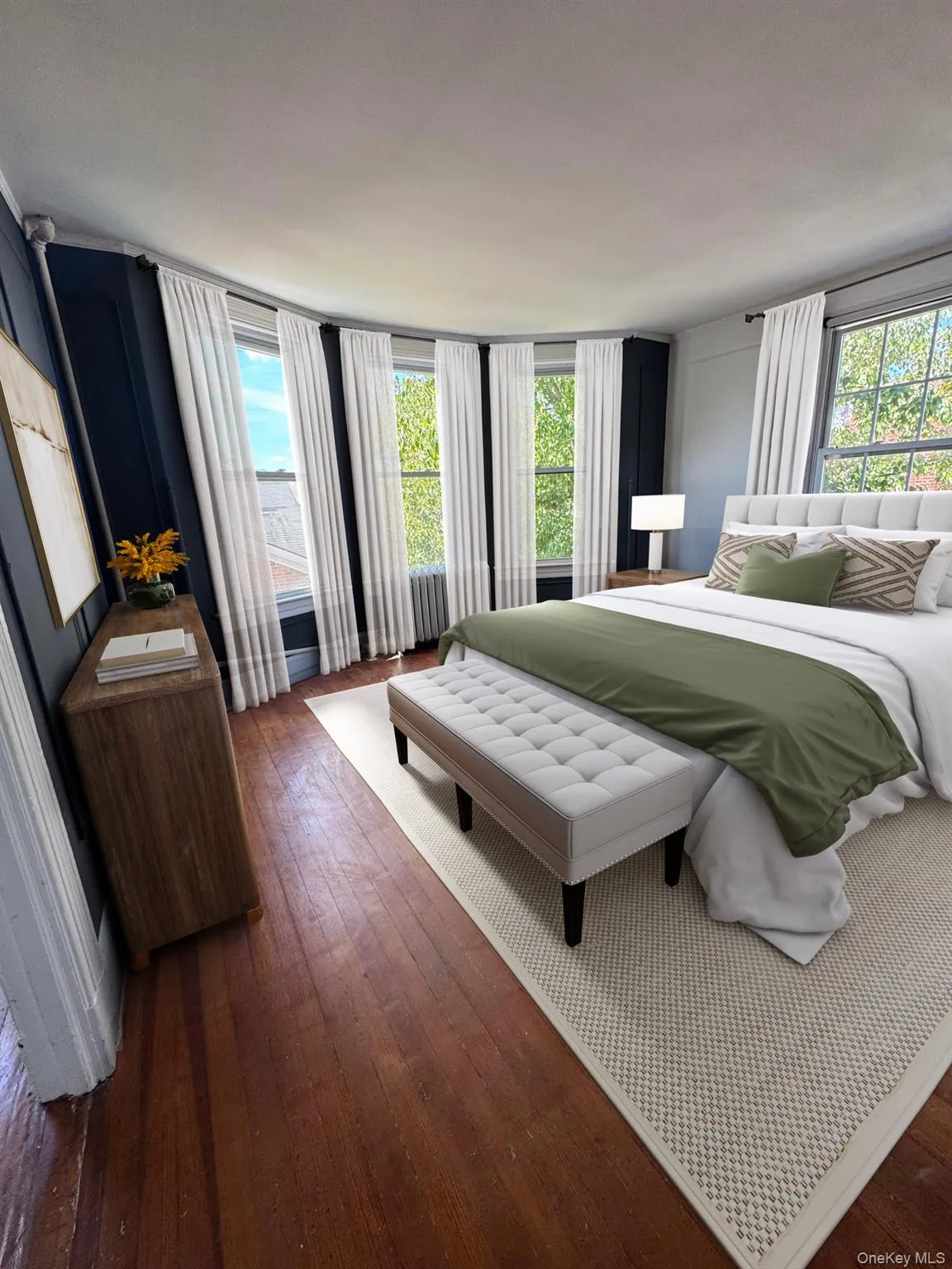 Virtually StagedBright ad spacious bedroom with closet, large windows facing Sea Cliff Ave Virtually StagedBright ad spacious bedroom with closet, large windows facing Sea Cliff Ave