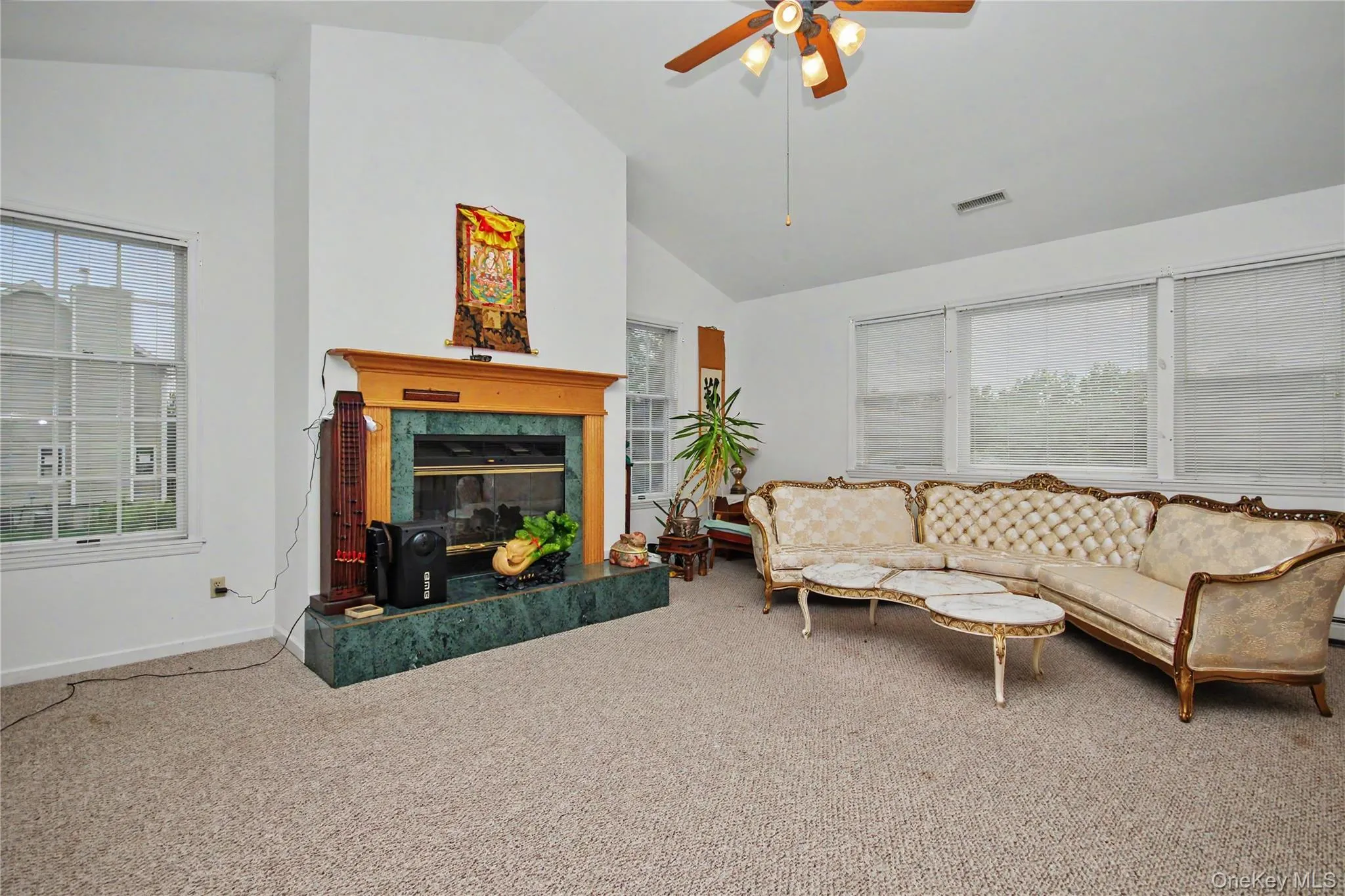 Family Room with a Wood Fireplace Family Room with a Wood Fireplace