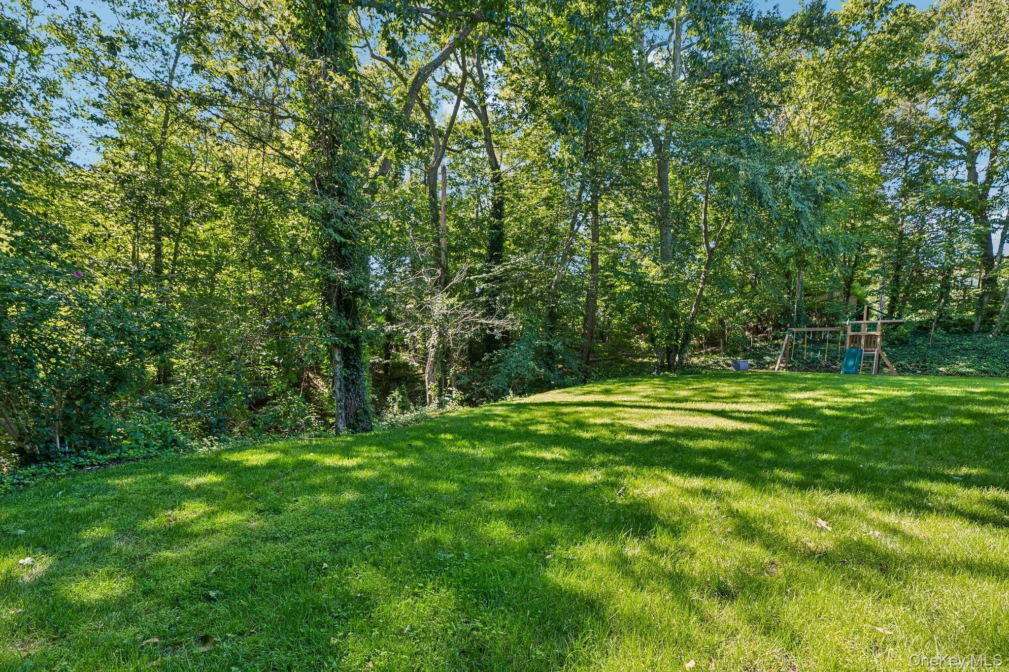 Private backyard with playset - plenty of grass! Private backyard with playset - plenty of grass!