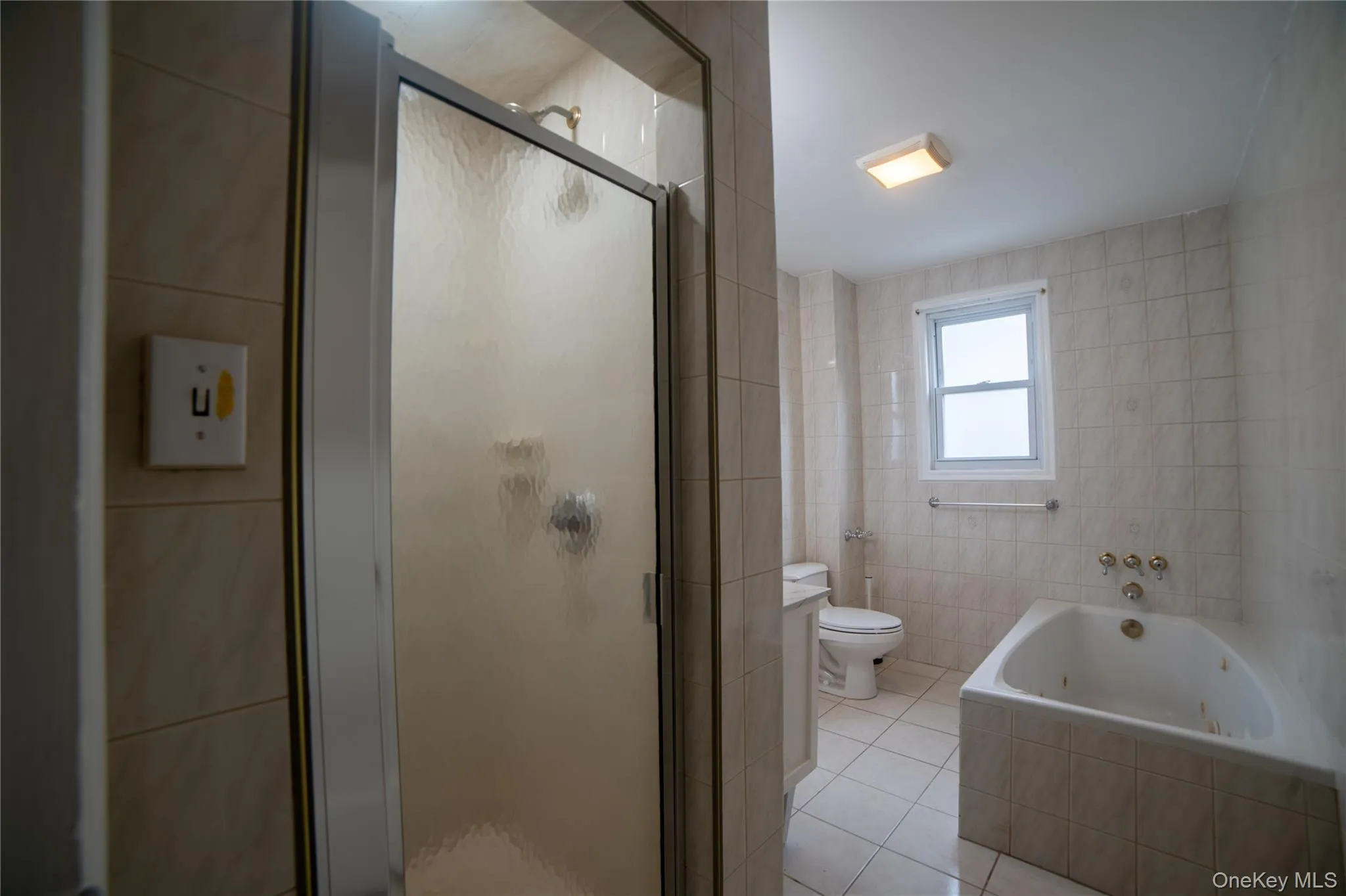 Full hall family bathroom with Jacuzzi and separate stand alone shower. Full hall family bathroom with Jacuzzi and separate stand alone shower.