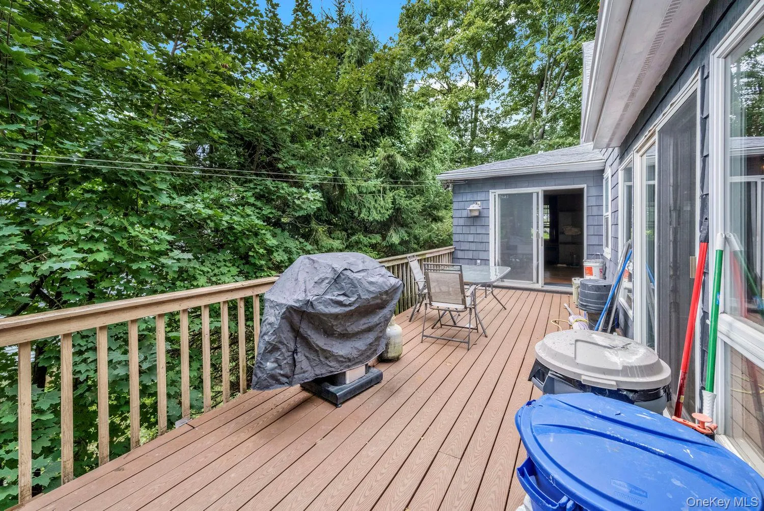 Deck showing access to kitchen and living room. Deck showing access to kitchen and living room.