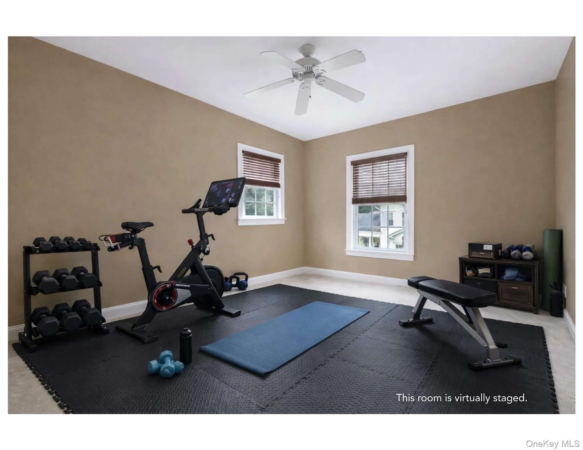 Virtually staged as a home gym Virtually staged as a home gym