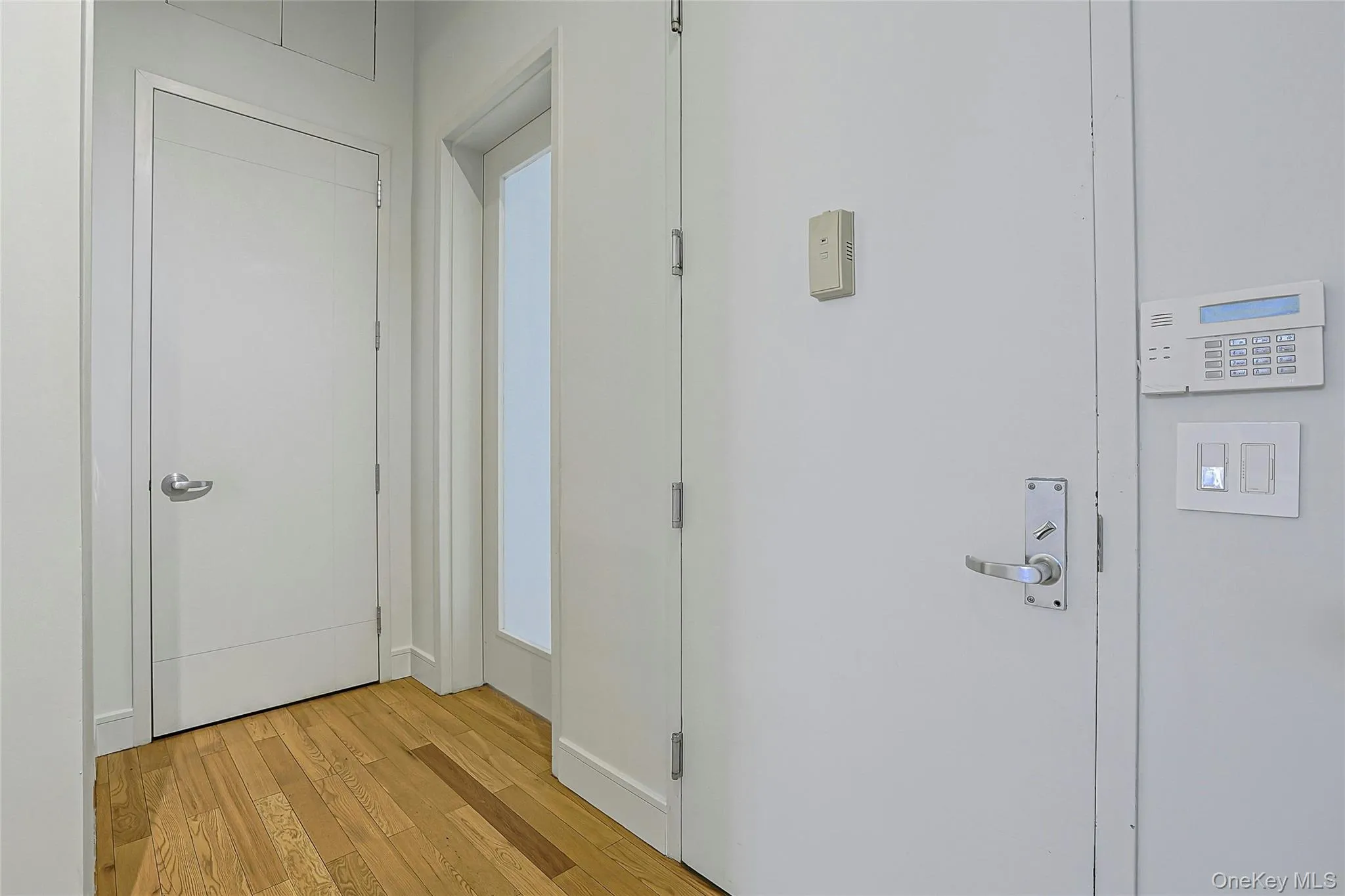 Bright entry foyer with hardwood floors and a clean, modern feel. Bright entry foyer with hardwood floors and a clean, modern feel.