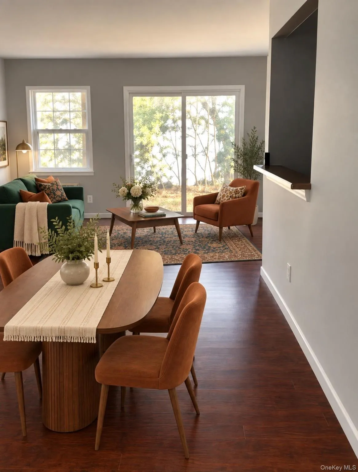 AI staged open concept living room/dining room AI staged open concept living room/dining room