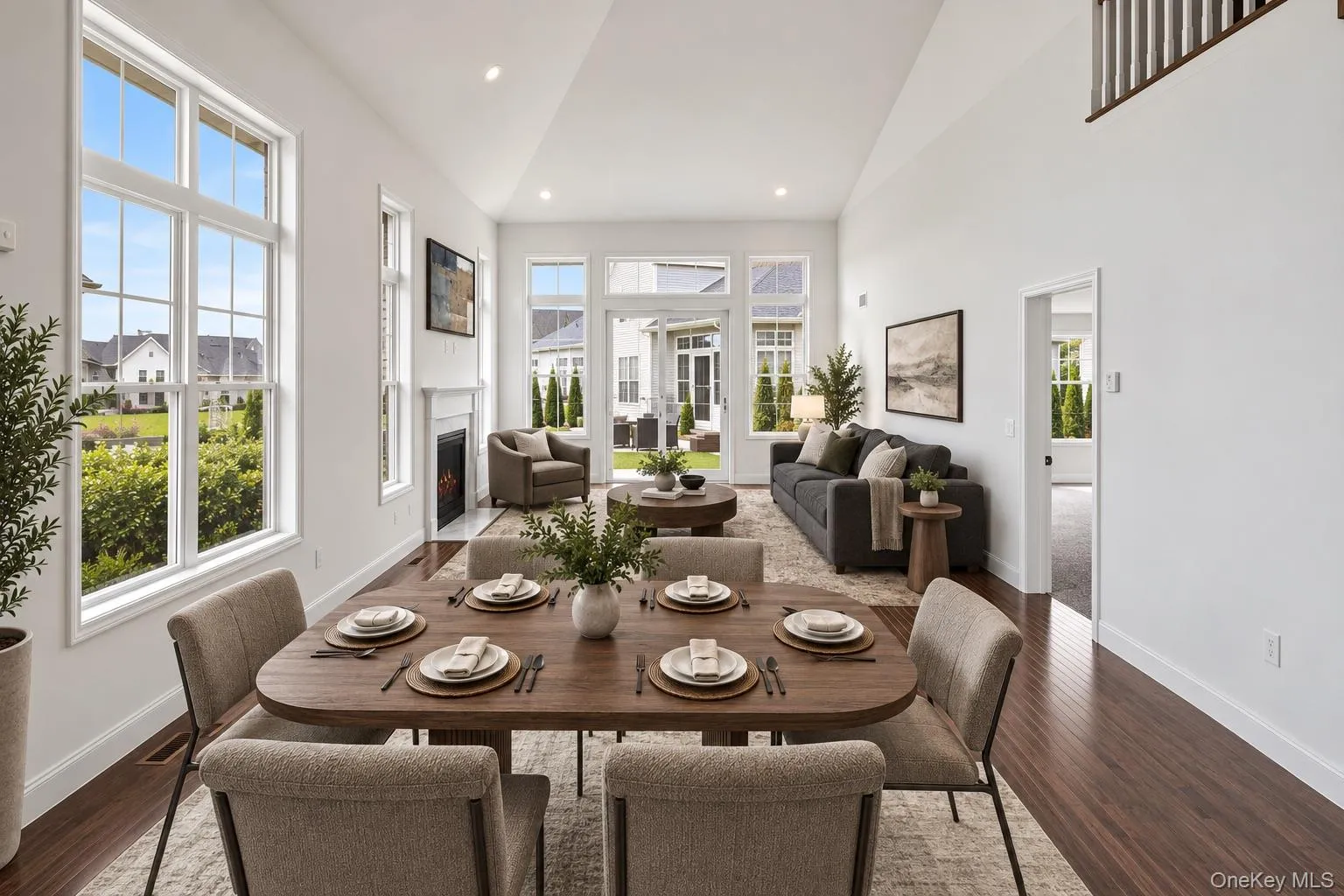 Virtually staged living and dining room Virtually staged living and dining room