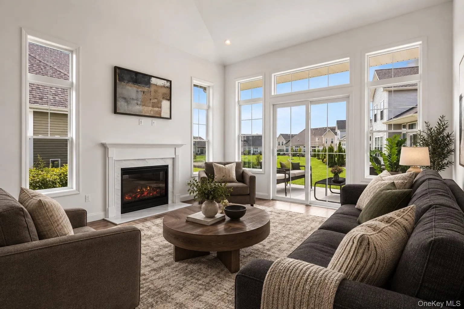 Virtually staged living and dining room Virtually staged living and dining room