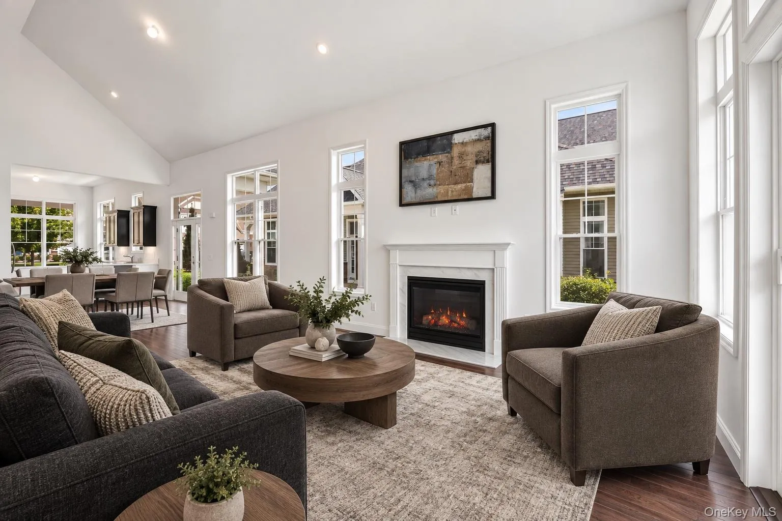 Virtually staged living and dining room Virtually staged living and dining room