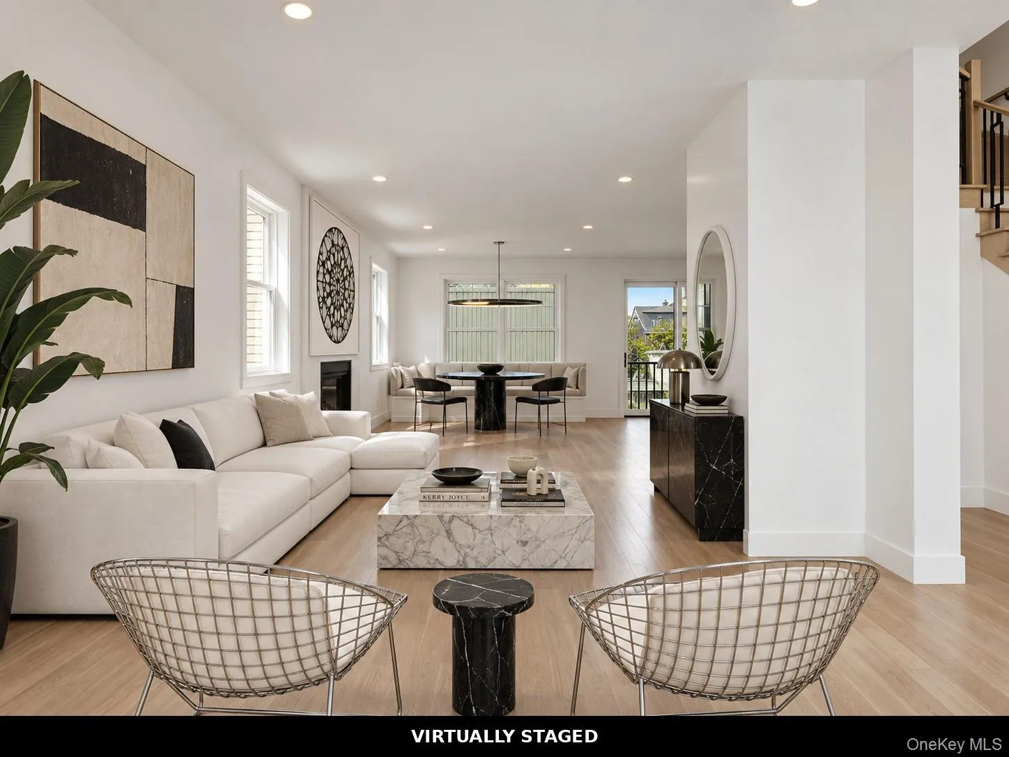 Recessed lighting illuminates wood-finish flooring Recessed lighting illuminates wood-finish flooring