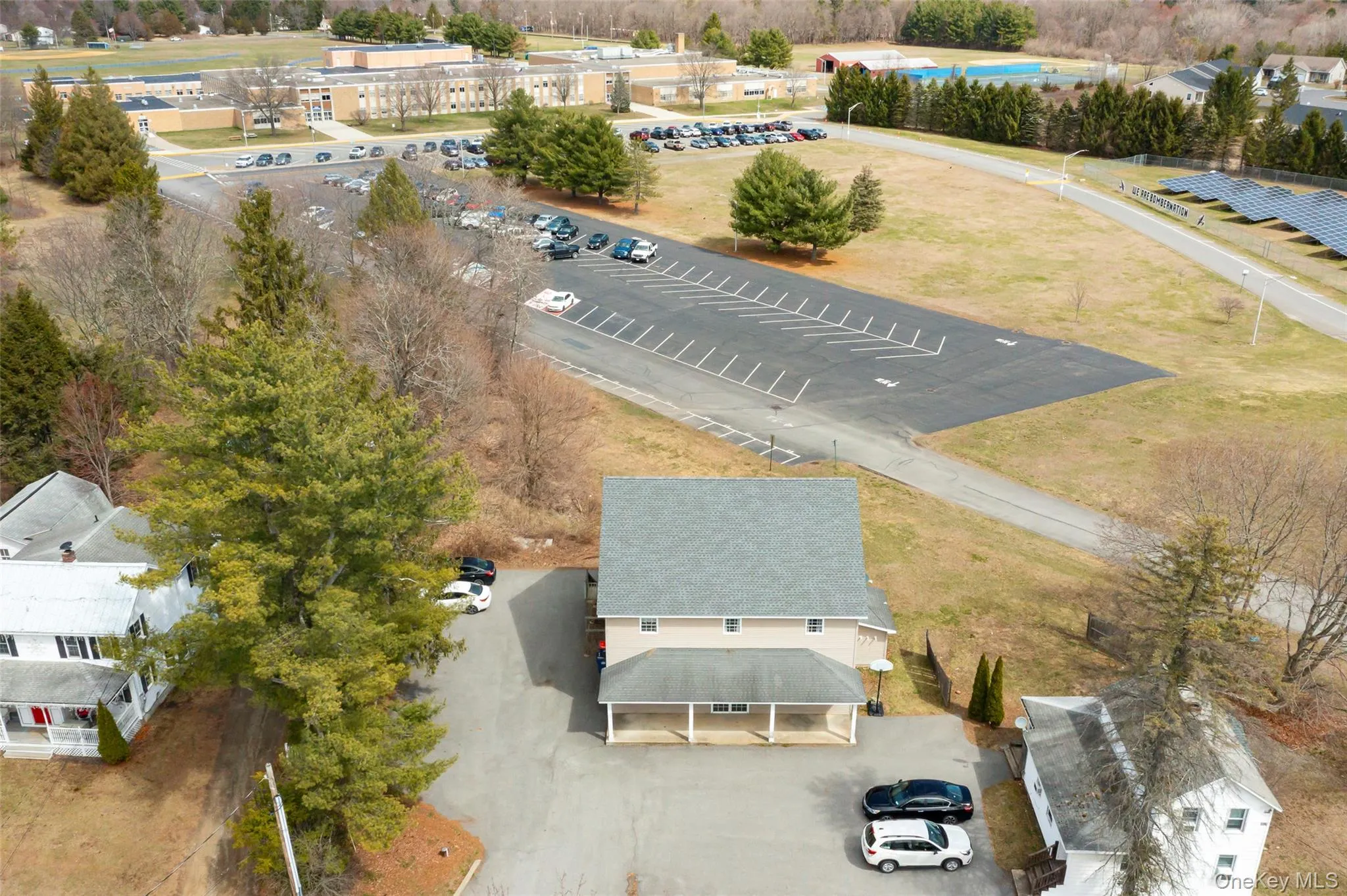 Aerial showing school. Aerial showing school.