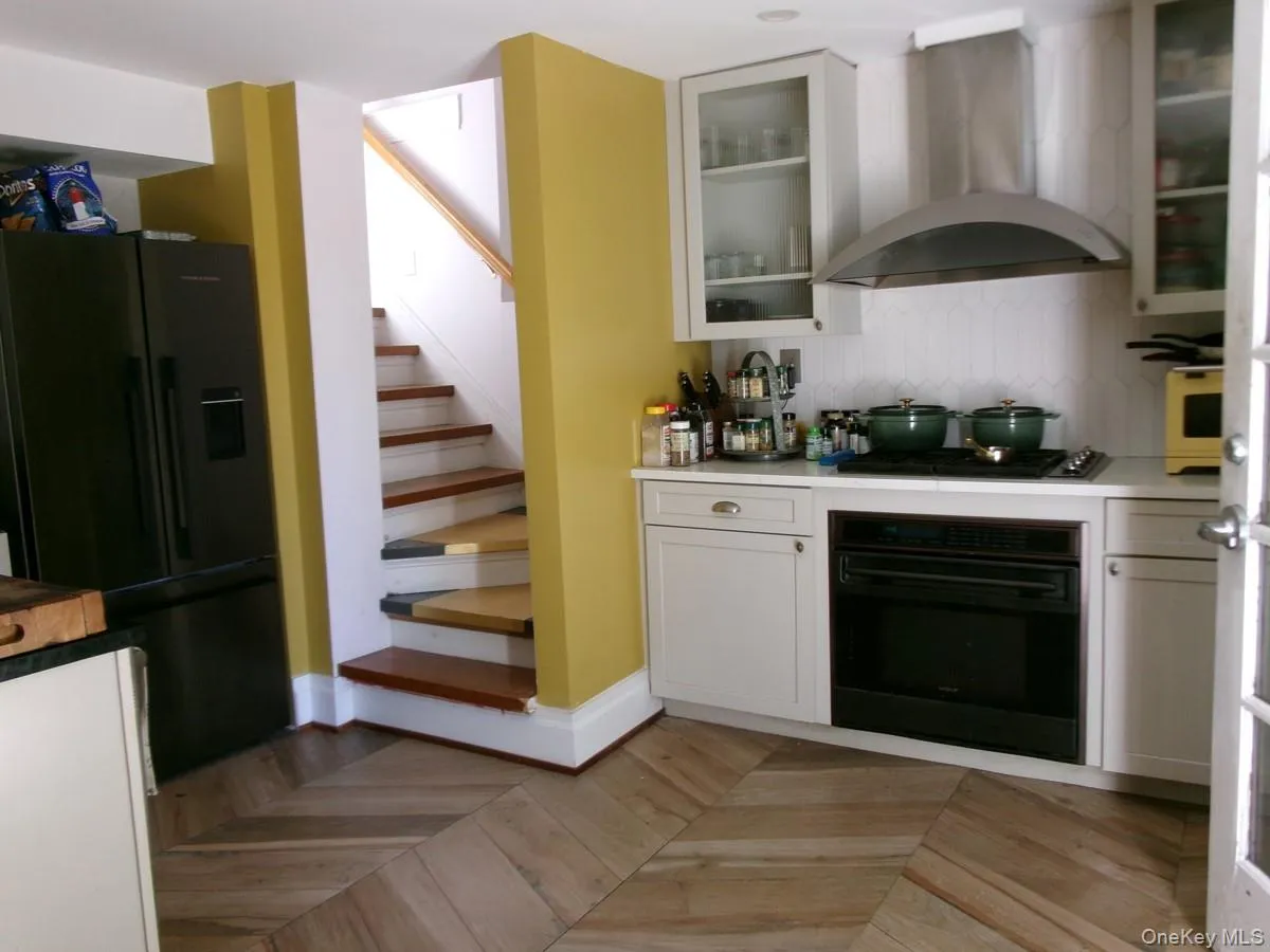 Recently renovated, this kitchen features stainless steel appliance upgrades, custom flooring and more! Recently renovated, this kitchen features stainless steel appliance upgrades, custom flooring and more!