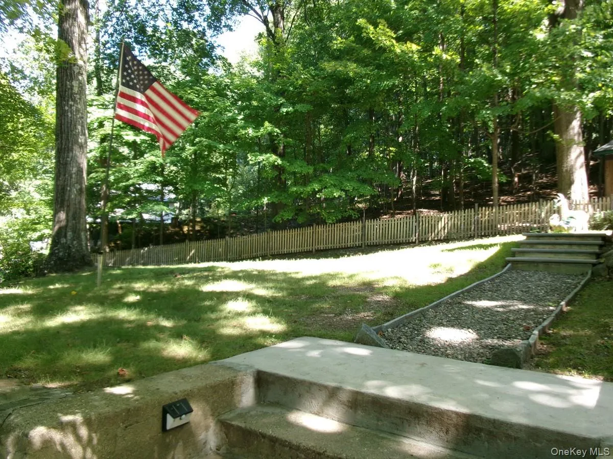 This level side yard can be used for a garden, pet enclosure or play equipment. This level side yard can be used for a garden, pet enclosure or play equipment.