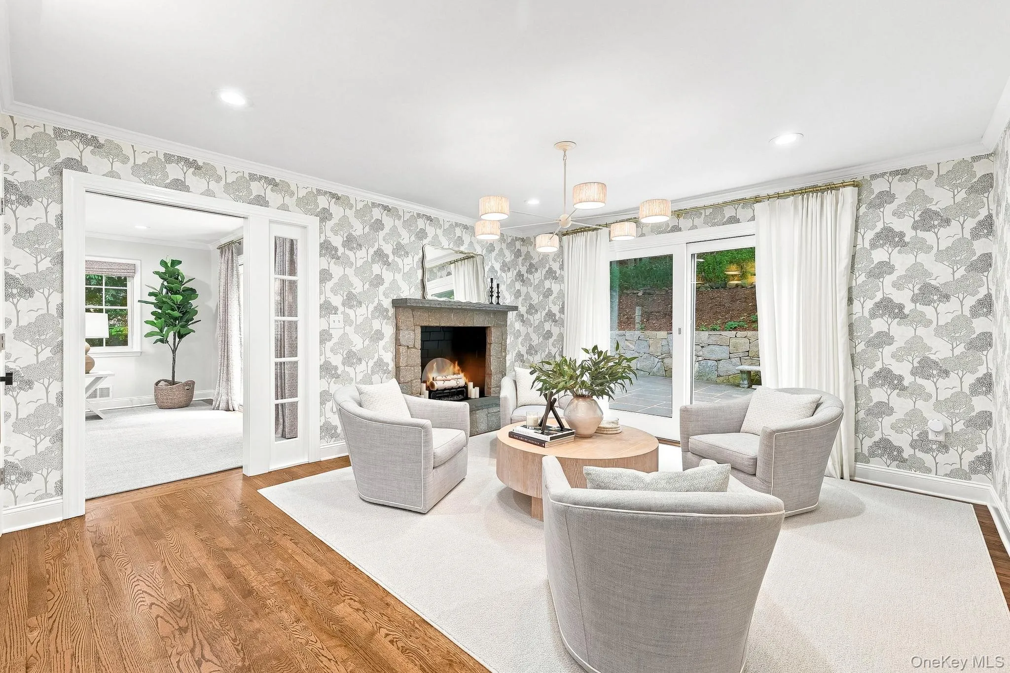 Family Room with Stone Fireplace Family Room with Stone Fireplace