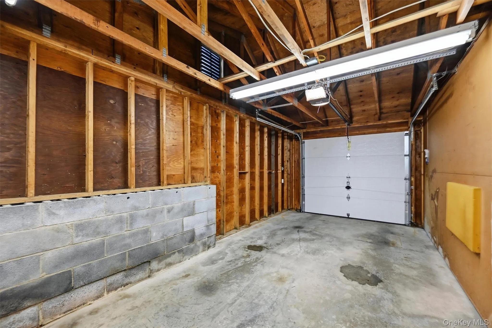 Interior view of the extended garage depth Interior view of the extended garage depth