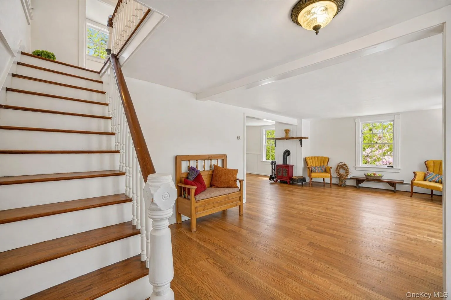 Stairs to the second floor. Stairs to the second floor.
