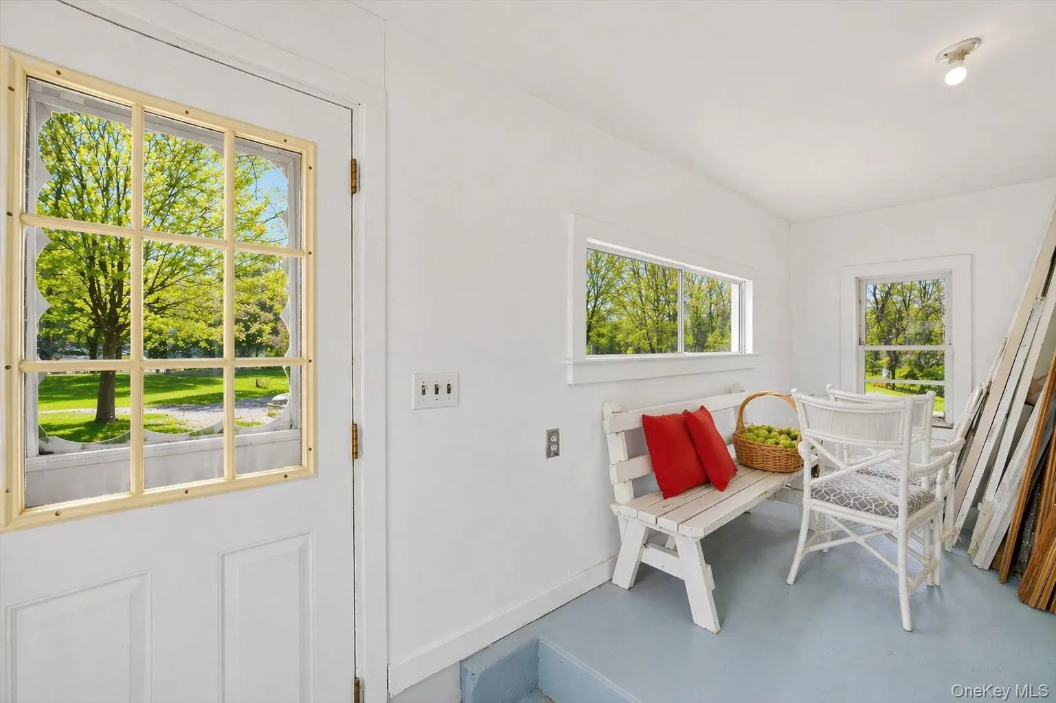 Sun drenched mud room leads to oversized patio. Sun drenched mud room leads to oversized patio.