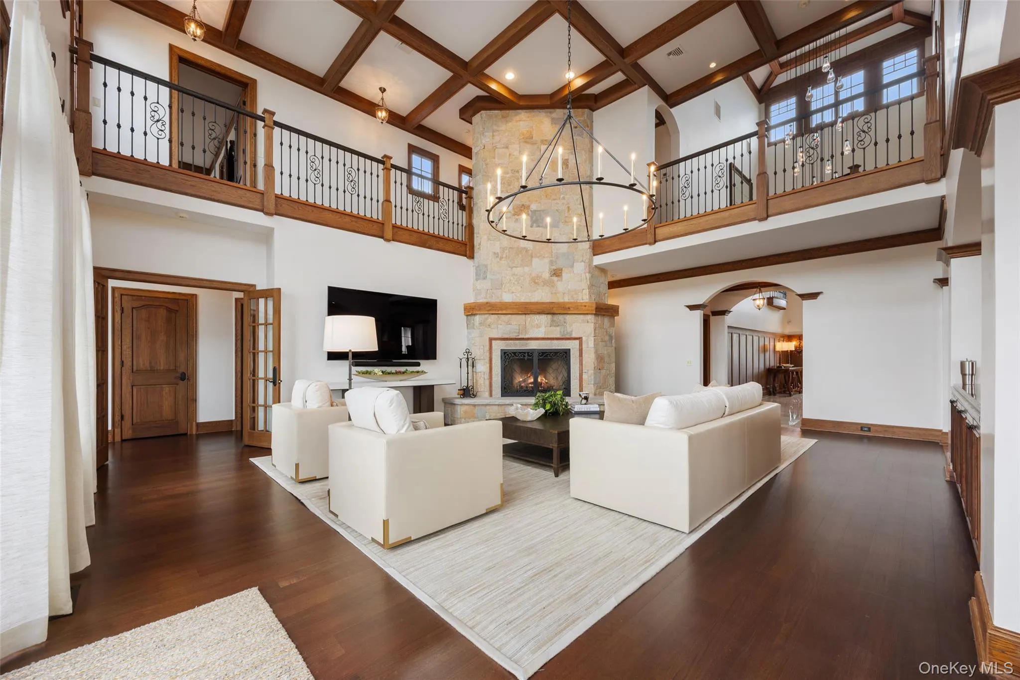 Family room with view of open second level. Family room with view of open second level.