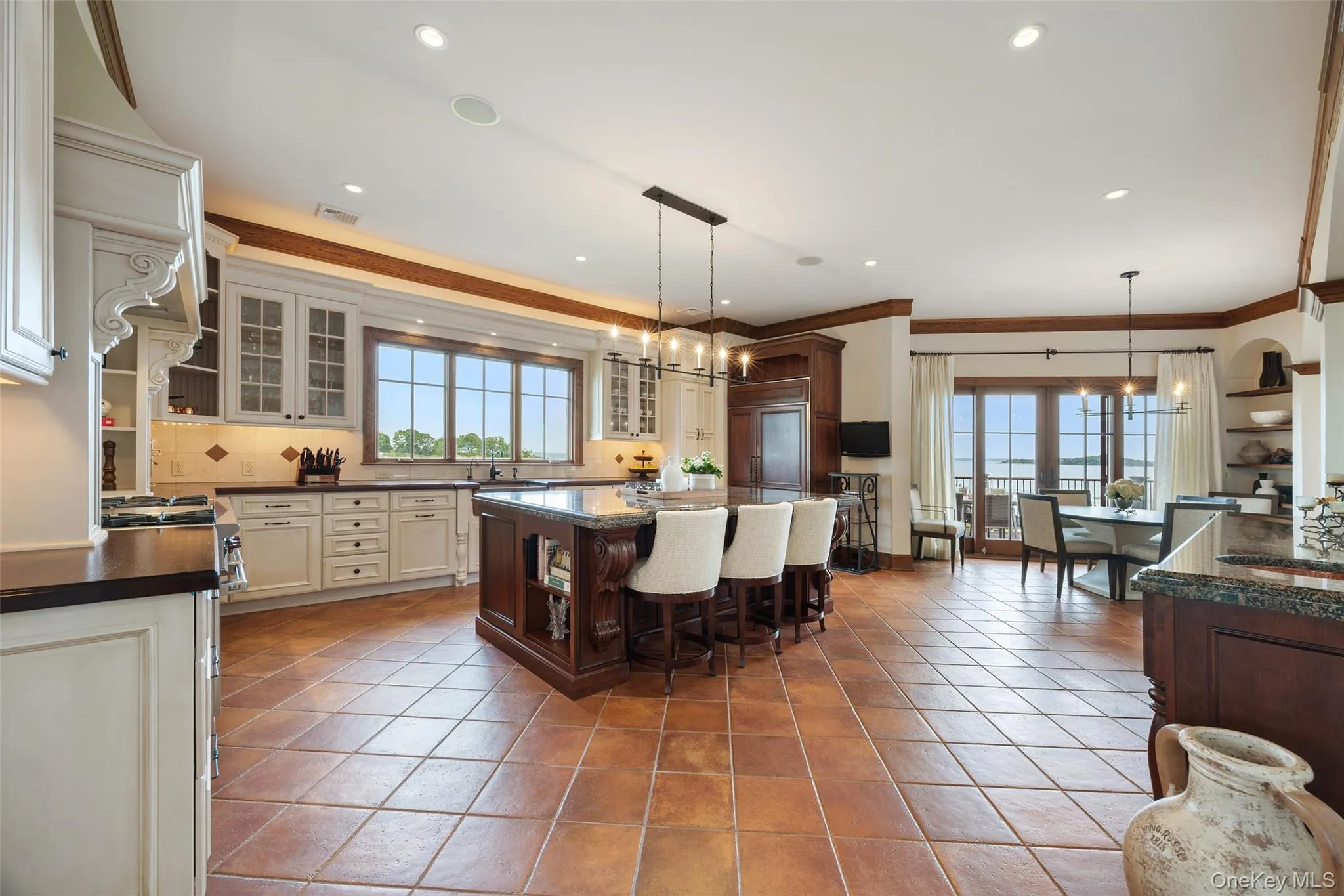 Large eat in kitchen with island and breakfast nook. Large eat in kitchen with island and breakfast nook.