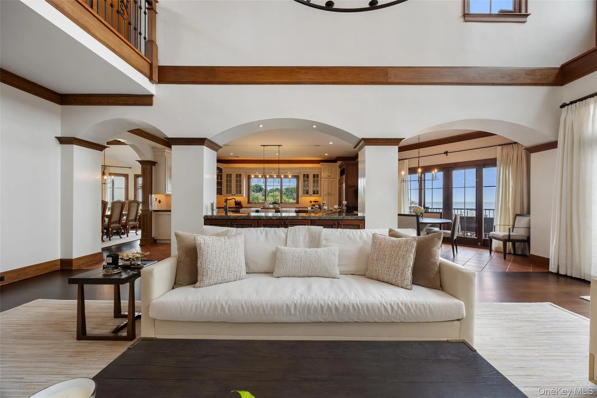 Family room with view of eat in kitchen. Family room with view of eat in kitchen.