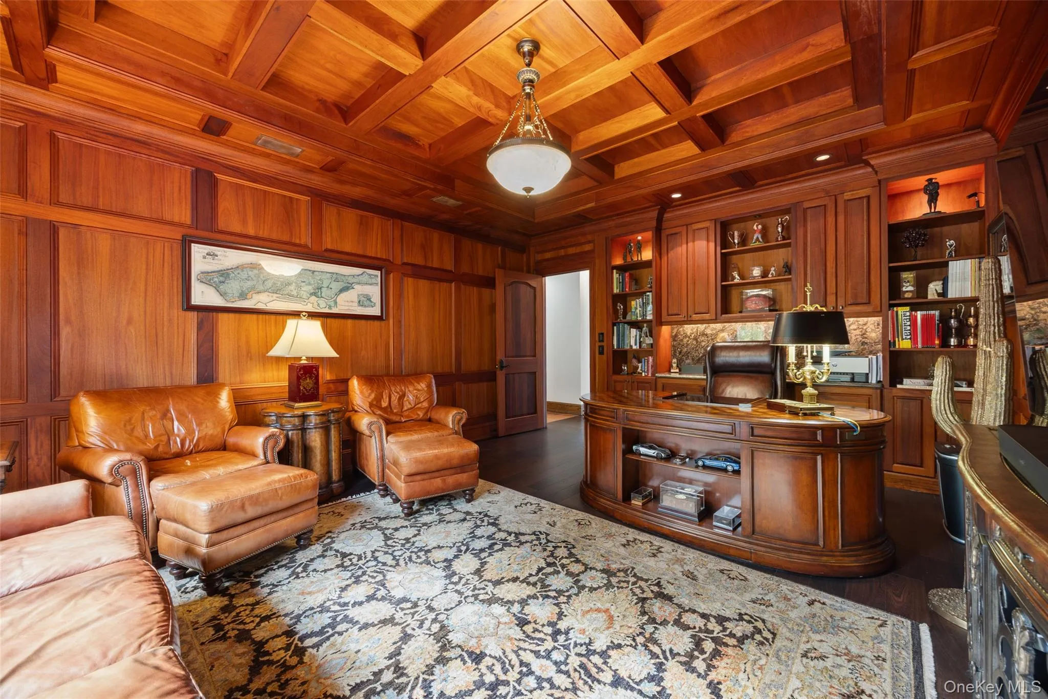 Mahogany office. Mahogany office.