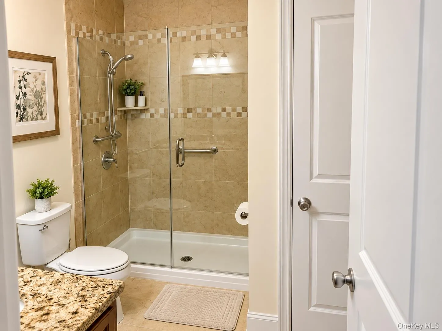 Walk-in shower and linen closet Walk-in shower and linen closet
