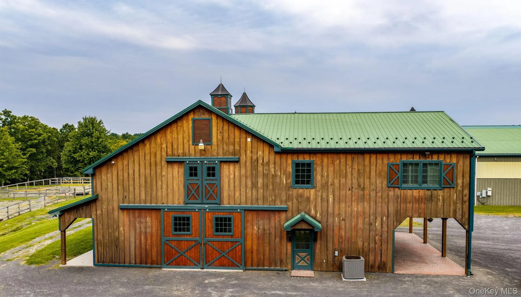 A front view of the main barn. A front view of the main barn.