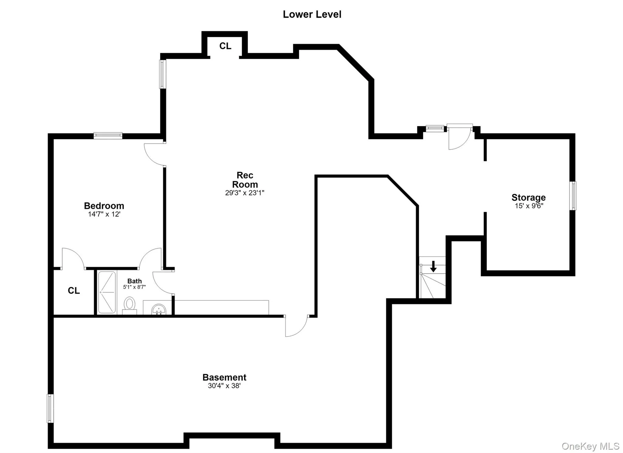 Lower level floor plan. Lower level floor plan.