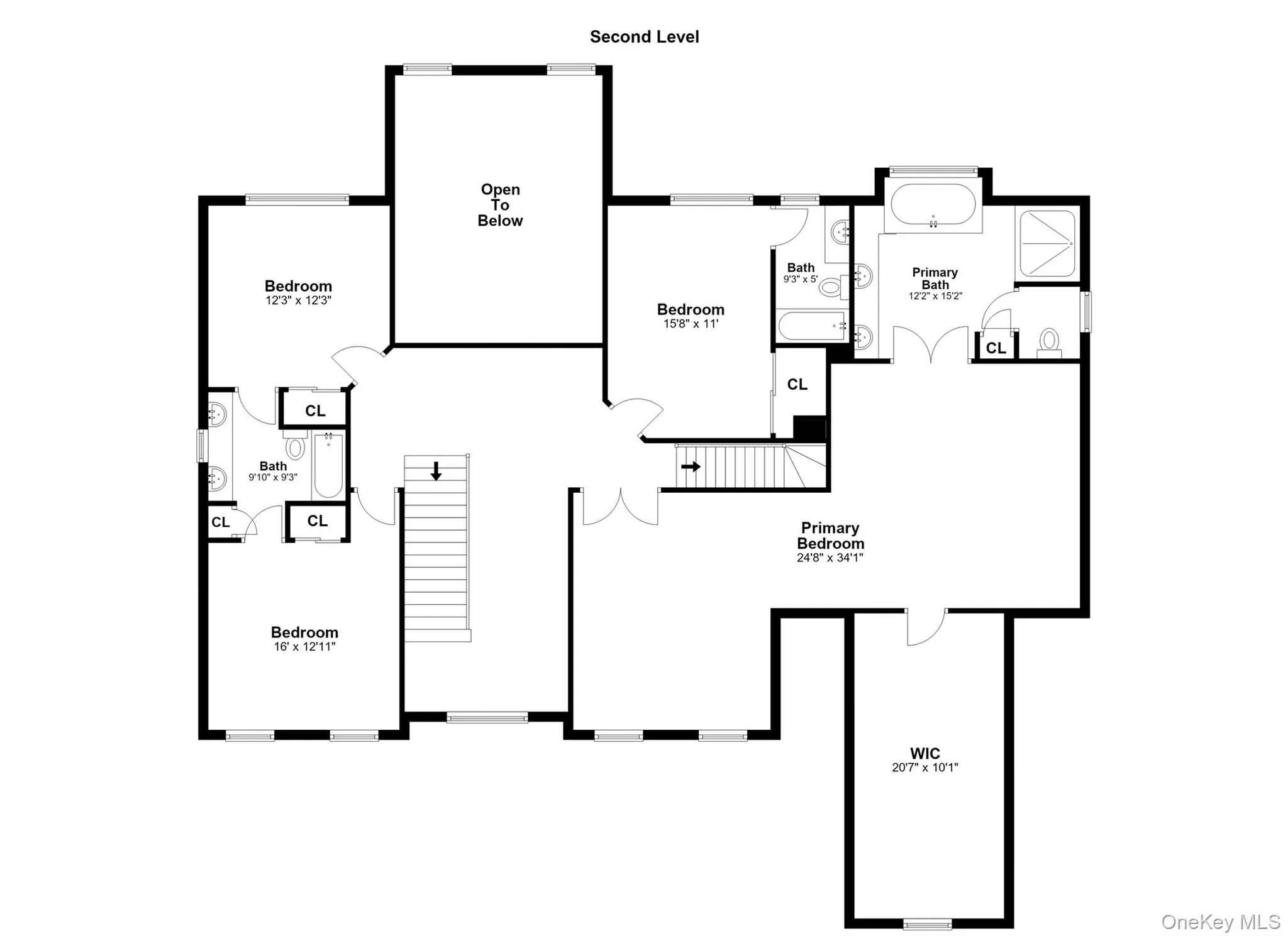 Upper level floor plan. Upper level floor plan.