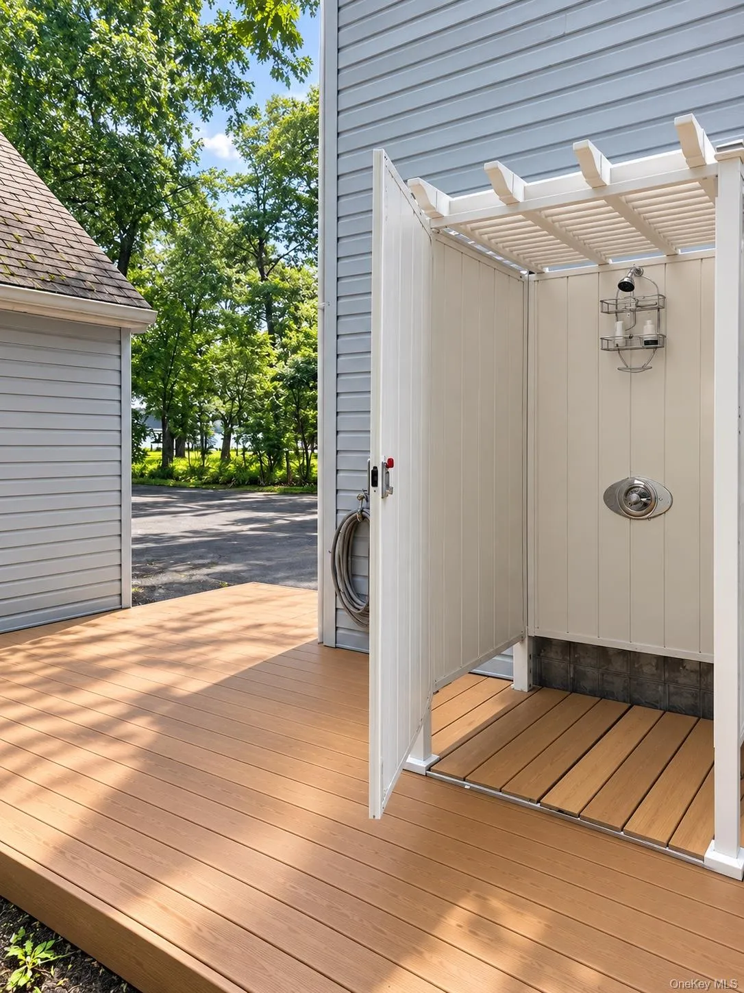 Outdoor shower, side deck Outdoor shower, side deck