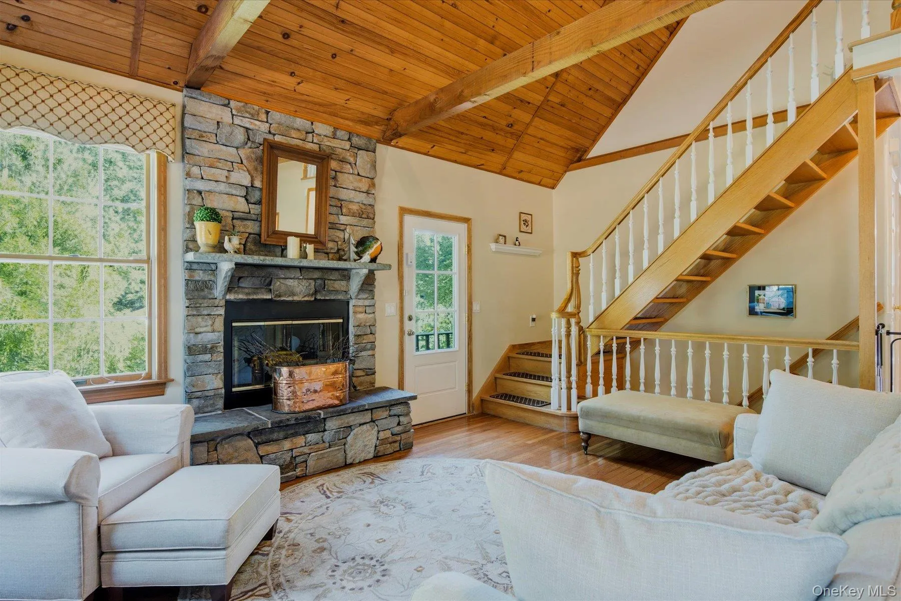 Beautiful stone fireplace Beautiful stone fireplace
