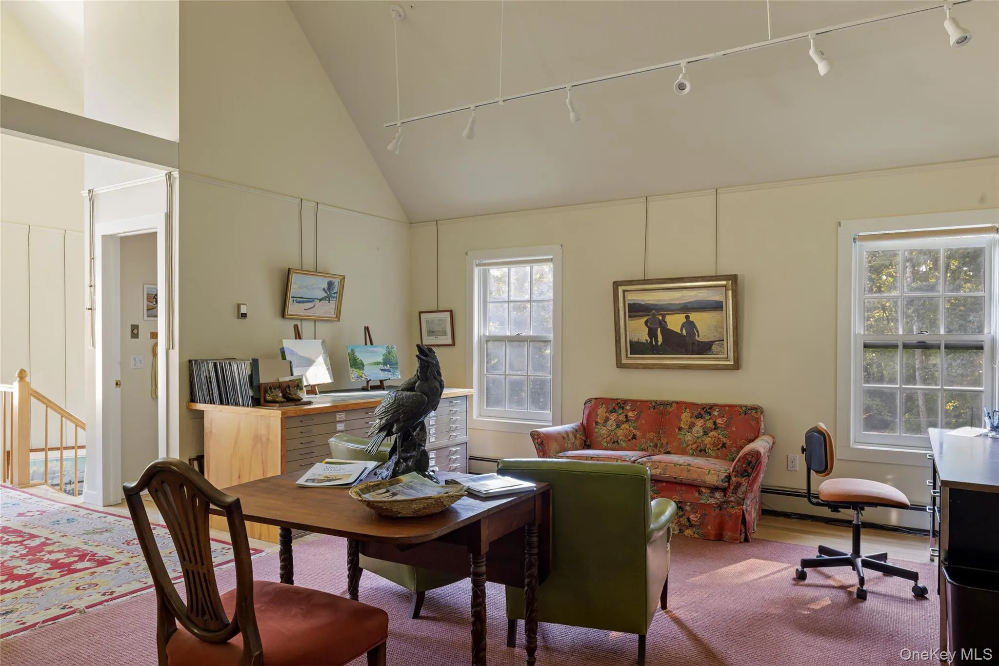 Second floor with cathedral ceiling. Two rooms, Kitchenette and Powder Room. Second floor with cathedral ceiling. Two rooms, Kitchenette and Powder Room.