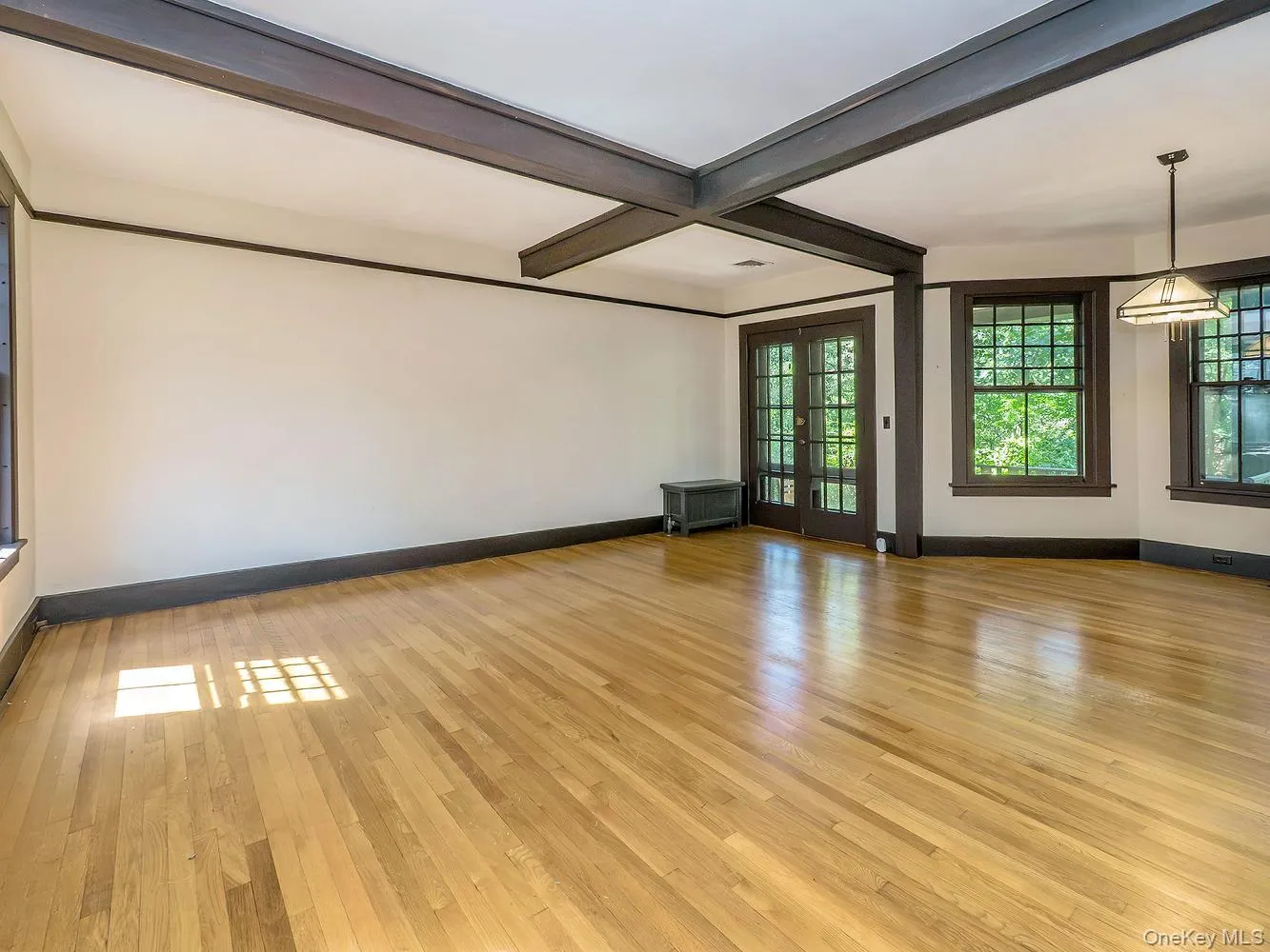Dining area with doors that lead to covered patio/porch Dining area with doors that lead to covered patio/porch