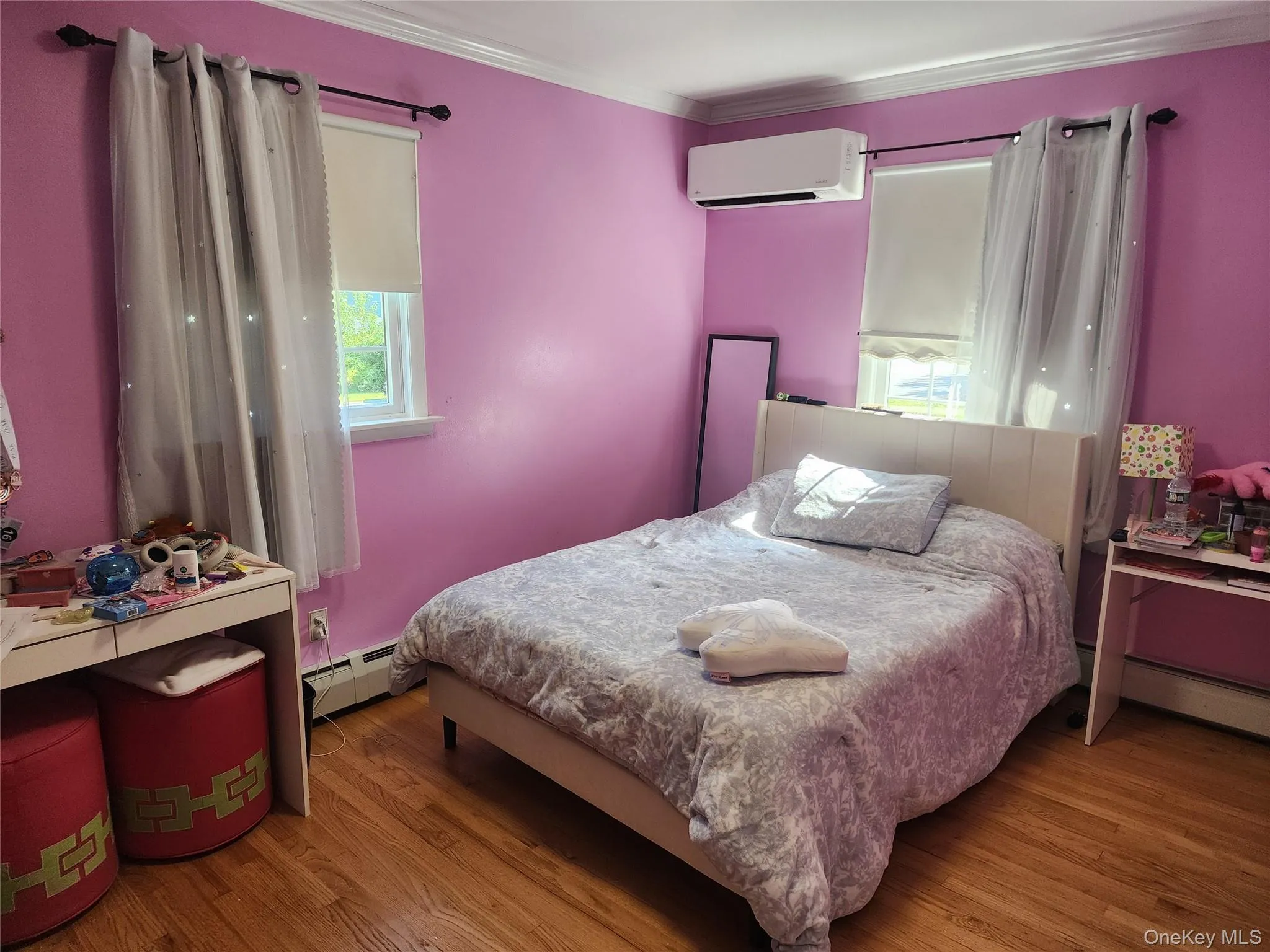 Bedroom 2 with 2 big windows, hardwood floors and mini-split Bedroom 2 with 2 big windows, hardwood floors and mini-split
