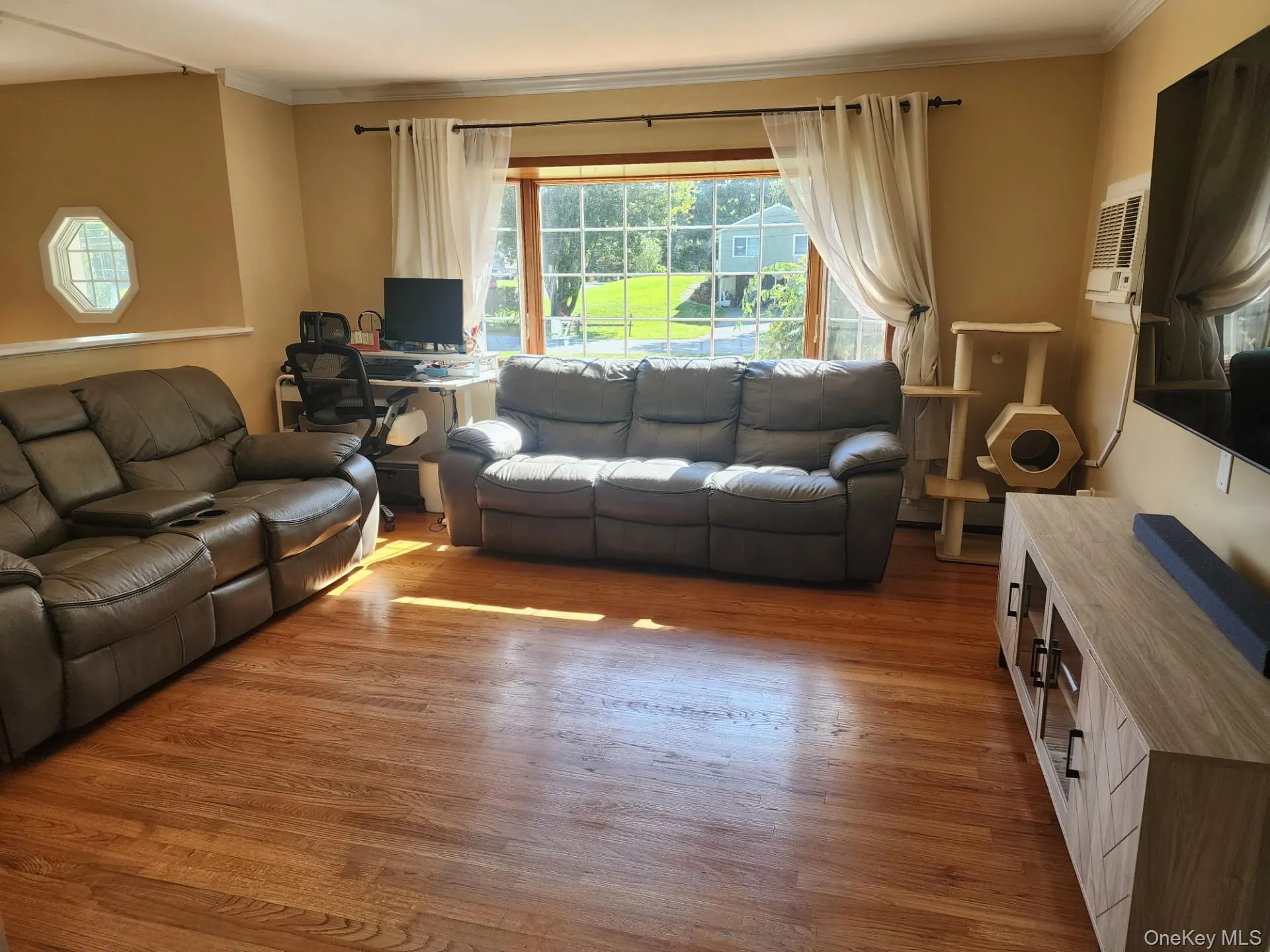 Living Room with Hardwood floors that run through the house Living Room with Hardwood floors that run through the house