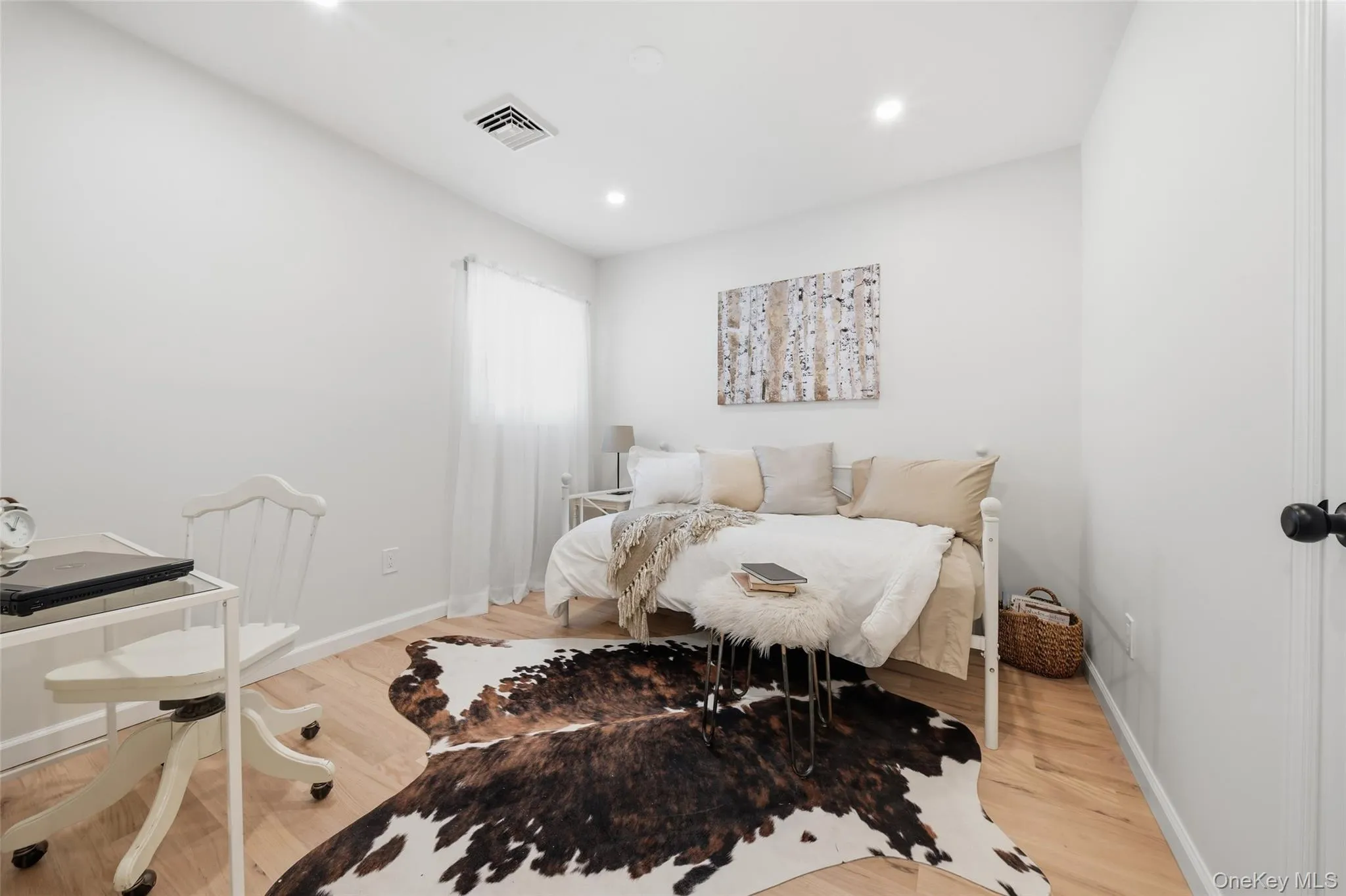Bedroom,Recessed lighting and light wood-finish flooring Bedroom,Recessed lighting and light wood-finish flooring