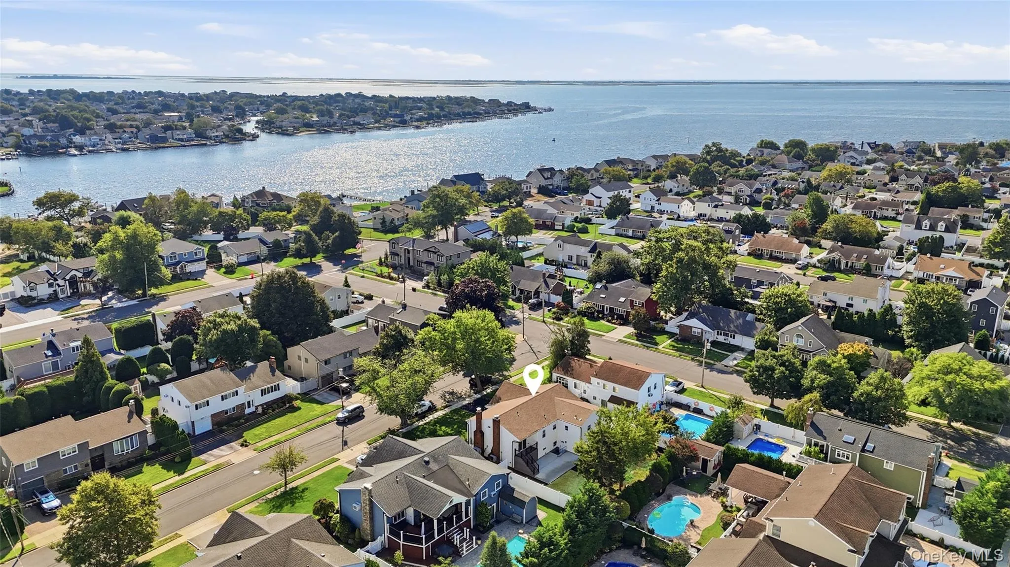 Aerial view showing house one street over from Massapequa Cove Aerial view showing house one street over from Massapequa Cove