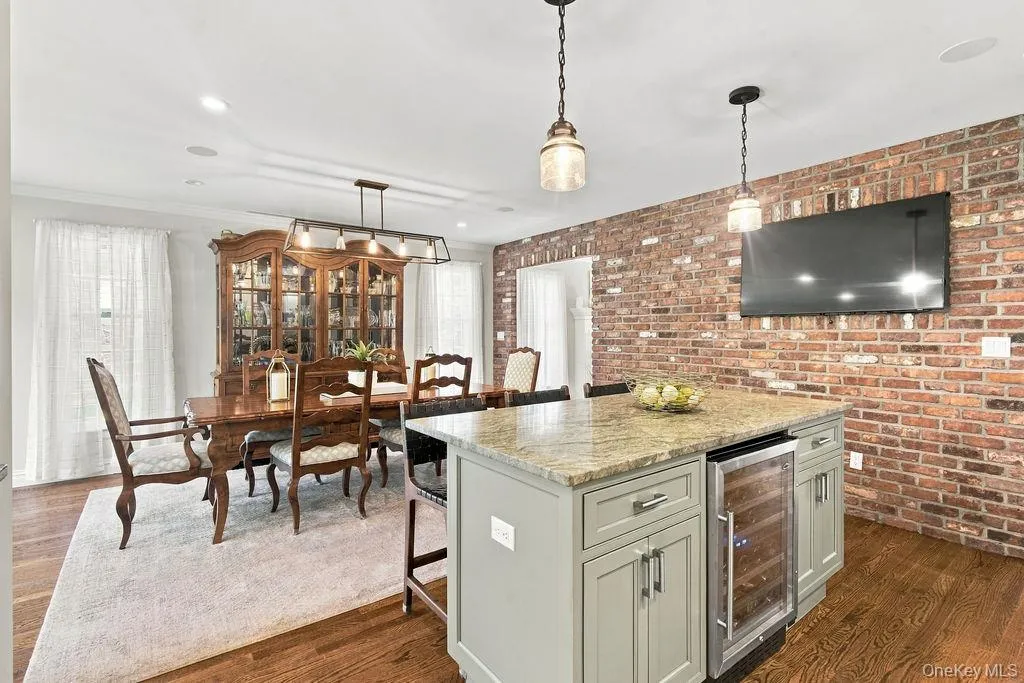 Stylish exposed brick wall in kitchen Stylish exposed brick wall in kitchen
