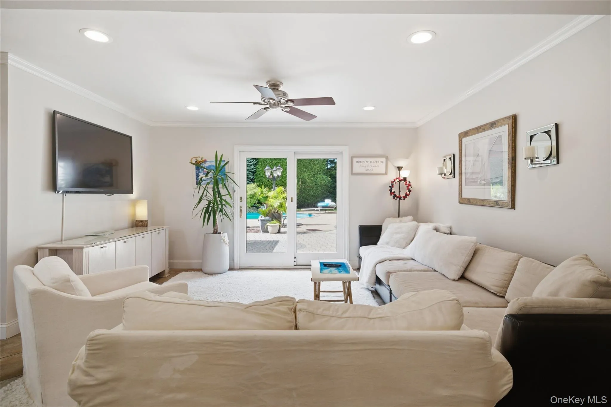 Family room on garden level Family room on garden level