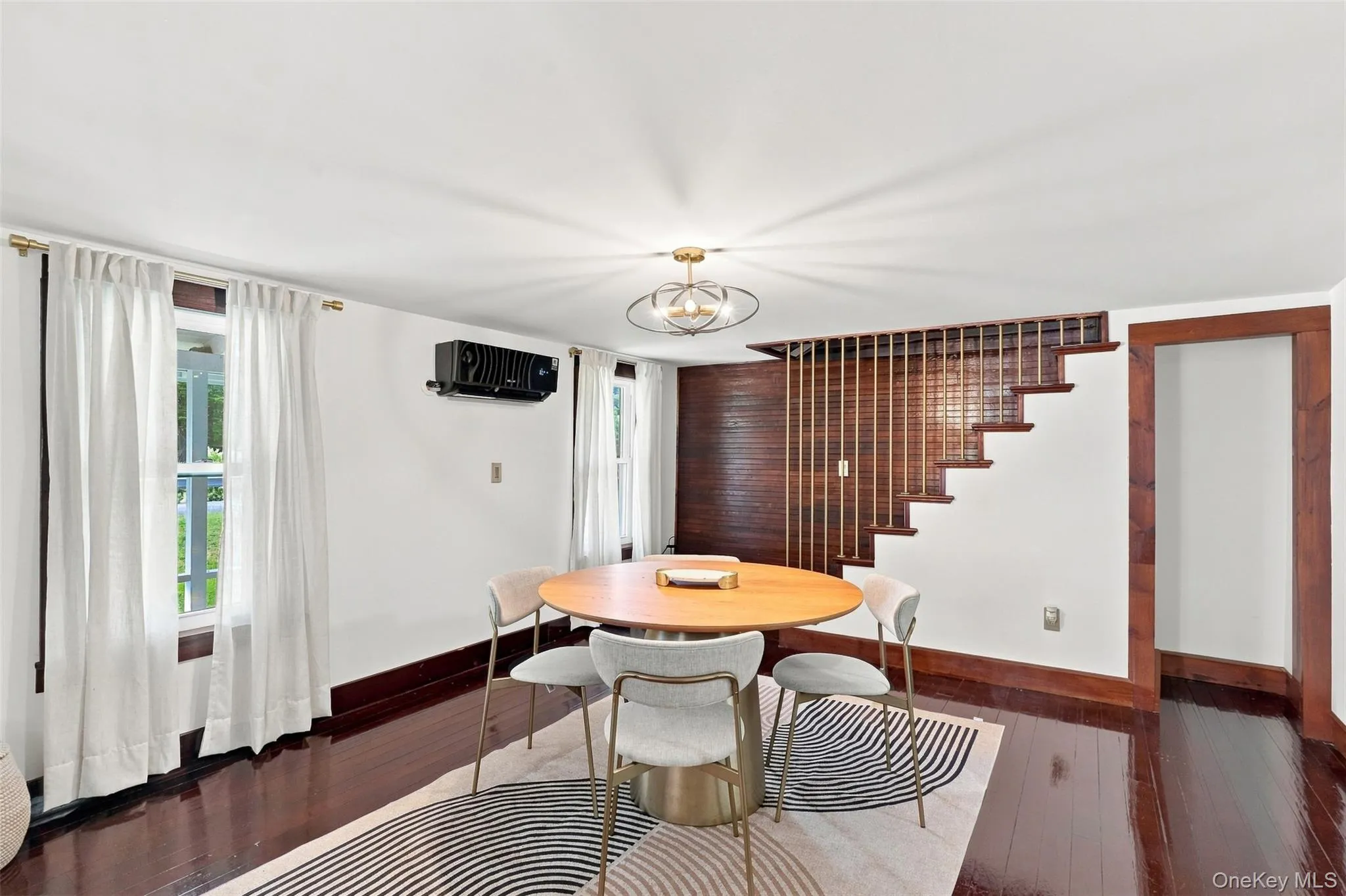Hardwood floors, wood detail, new mini splits Hardwood floors, wood detail, new mini splits