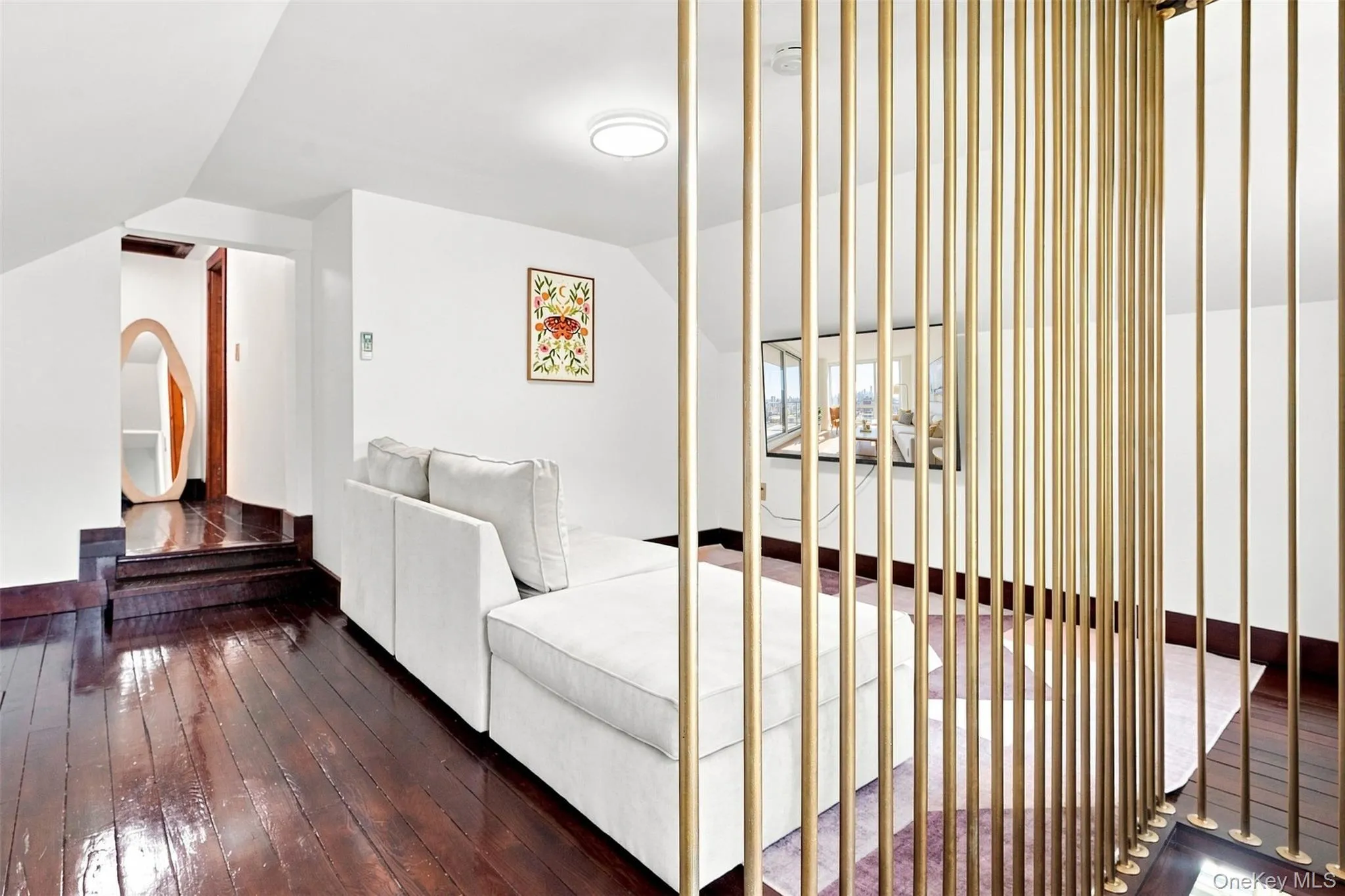 Upstairs find a second sitting area that could also be the perfect office space, yoga room or play area Upstairs find a second sitting area that could also be the perfect office space, yoga room or play area