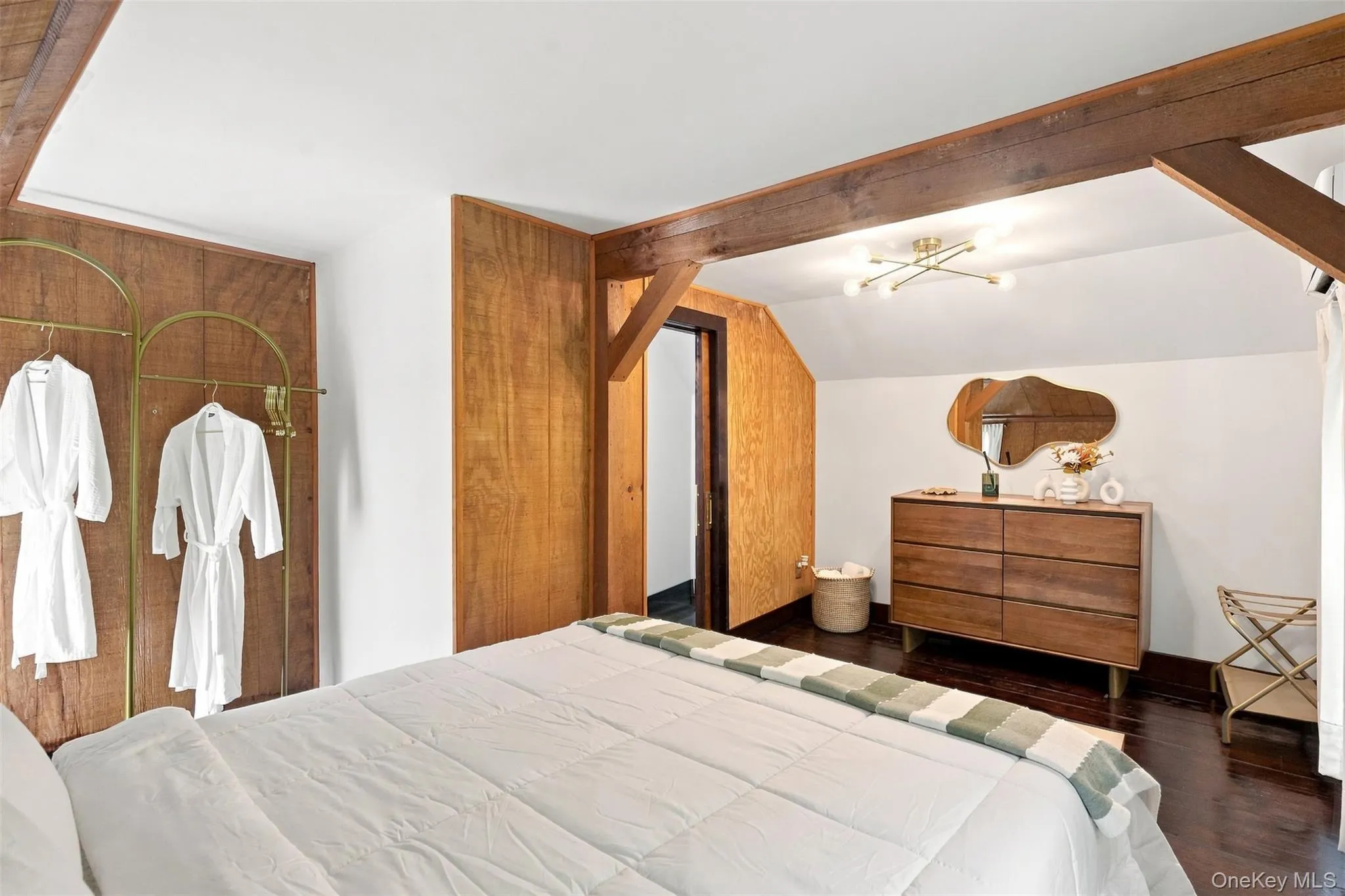 Hardwood floors, exposed wood, new mini split systems and beautiful lighting Hardwood floors, exposed wood, new mini split systems and beautiful lighting