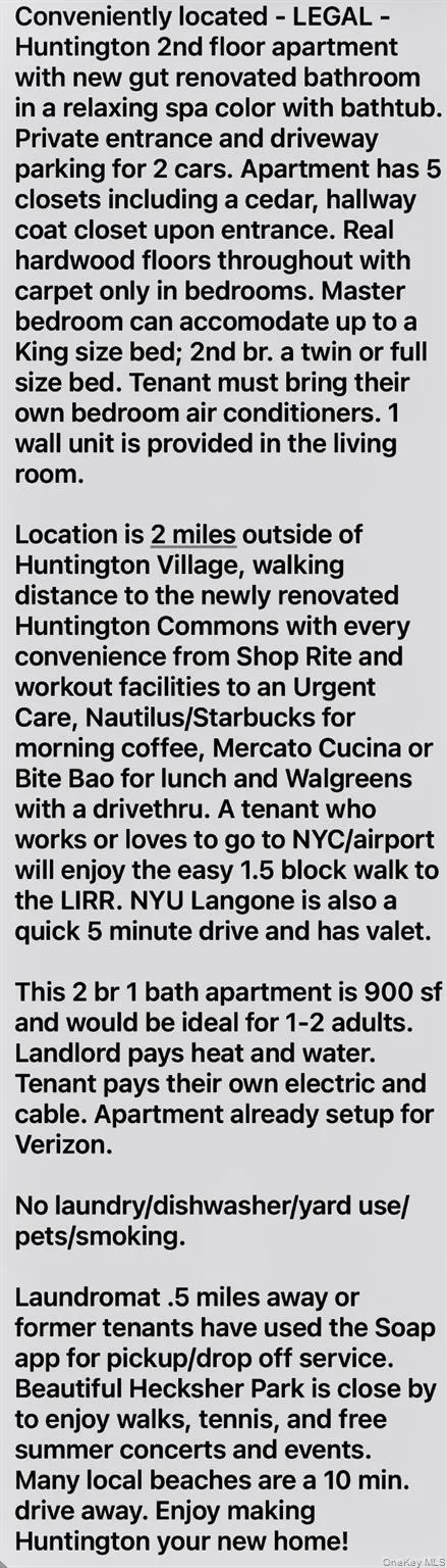 66 Folsom Avenue, Huntington, NY, 2 Bedroom Bedrooms, 5 Room Rooms,1 BathroomBathrooms,Residential Lease,For Rent,Folsom,0,1049023 66 Folsom Avenue, Huntington, NY, 2 Bedroom Bedrooms, 5 Room Rooms,1 BathroomBathrooms,Residential Lease,For Rent,Folsom,0,1049023