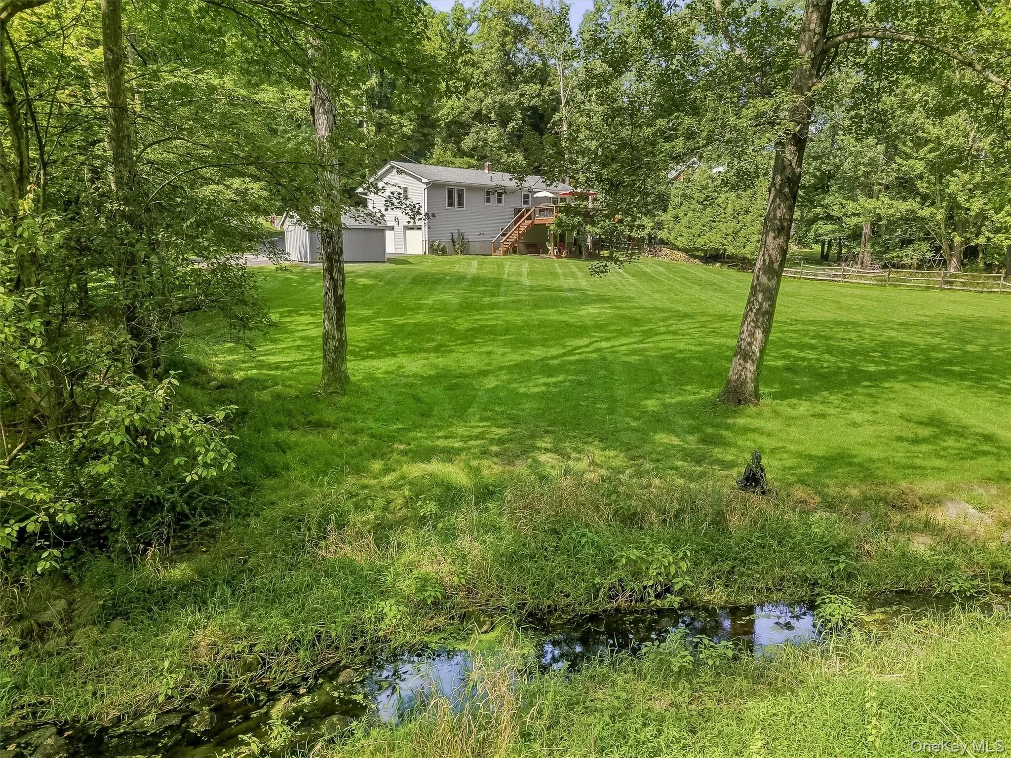 view of yard from stream view of yard from stream