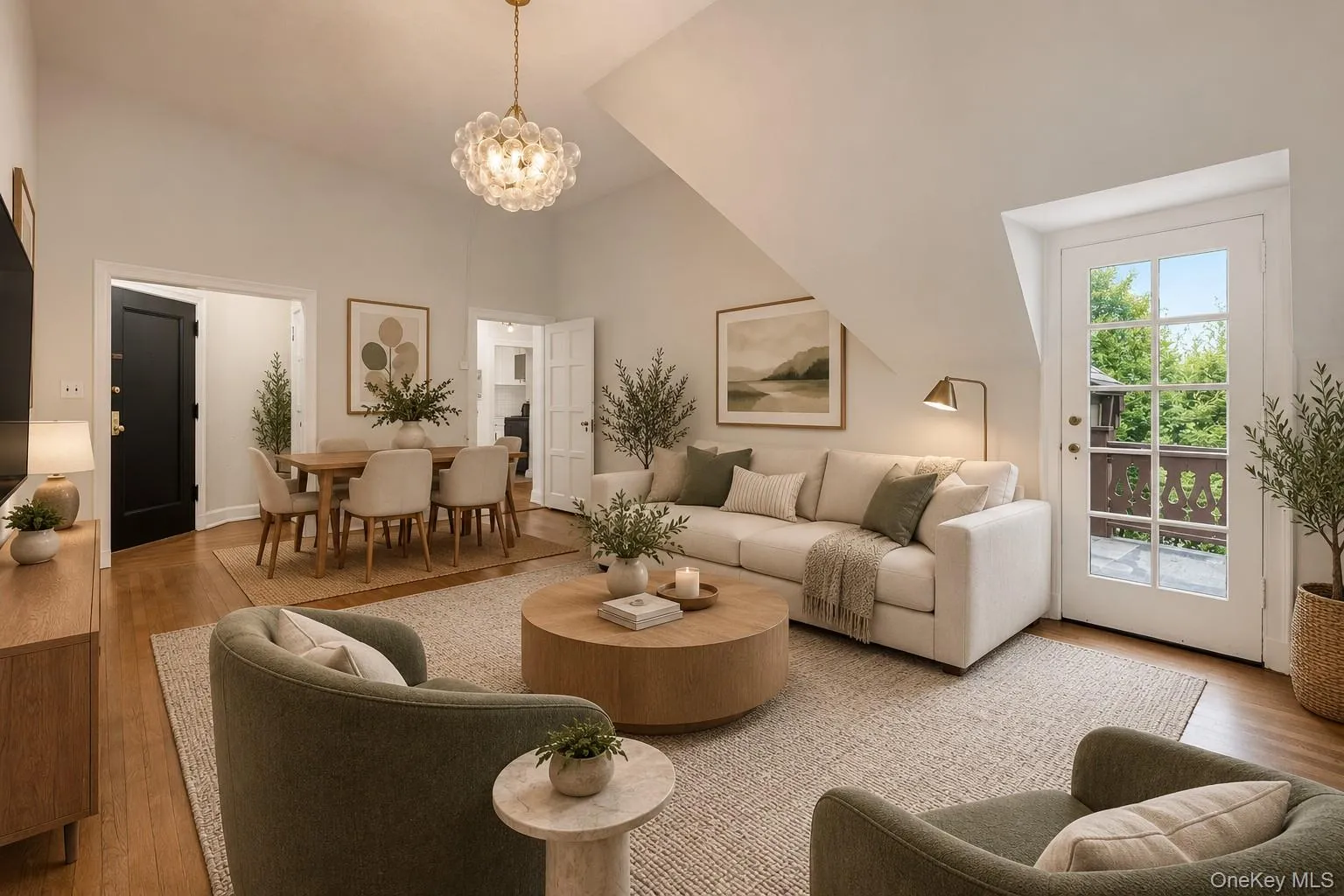 Virtually Staged Living Room - Large enough to Accommodate Dining Table Virtually Staged Living Room - Large enough to Accommodate Dining Table
