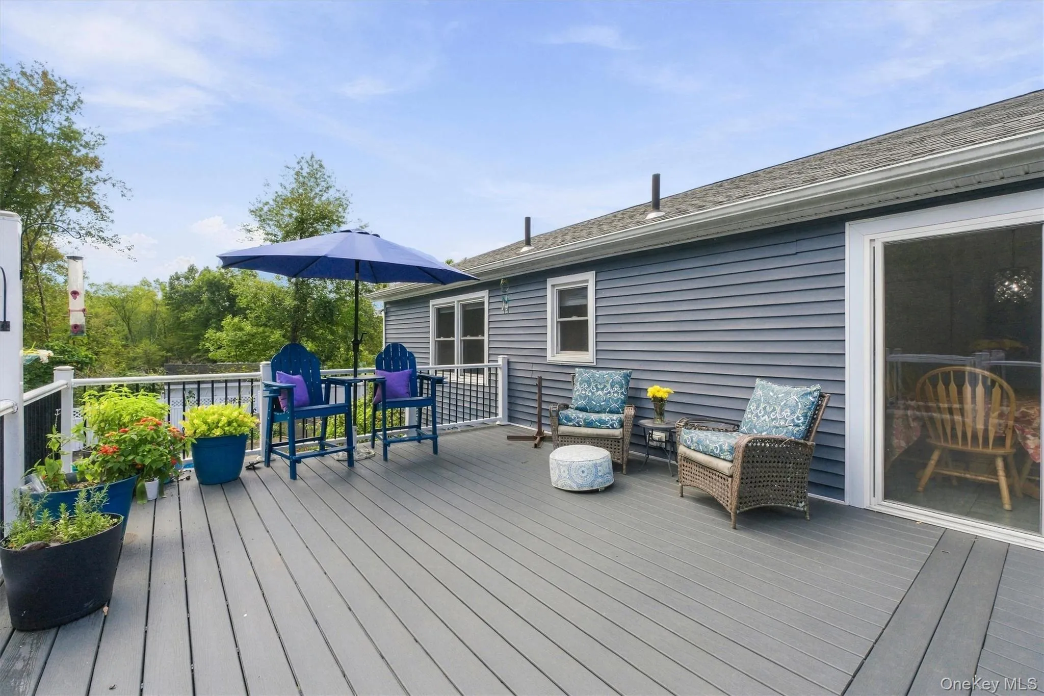 38' X 16' deck overlooking private backyard and inground salt water pool 38' X 16' deck overlooking private backyard and inground salt water pool