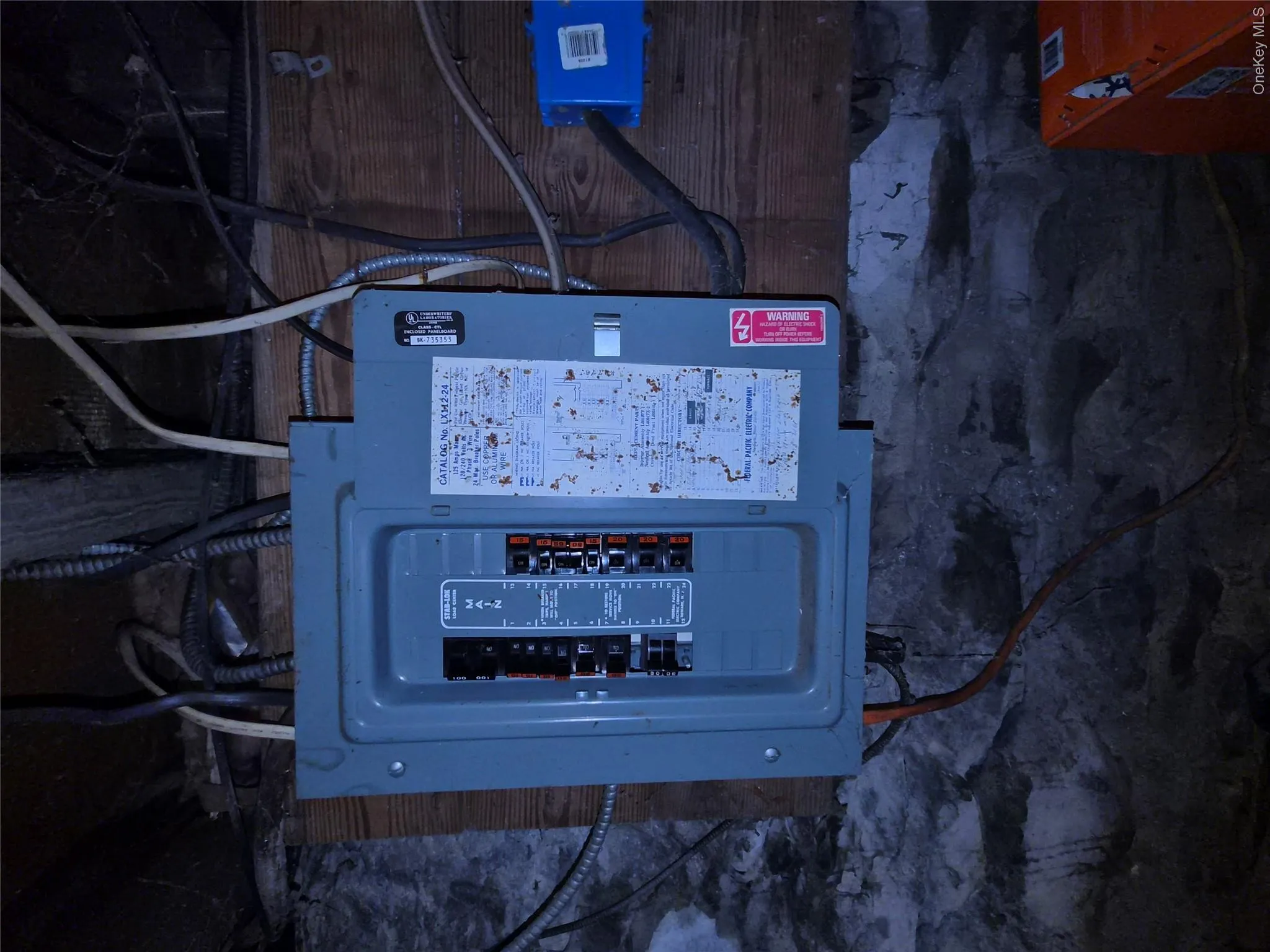 Electrical panel in basement Electrical panel in basement