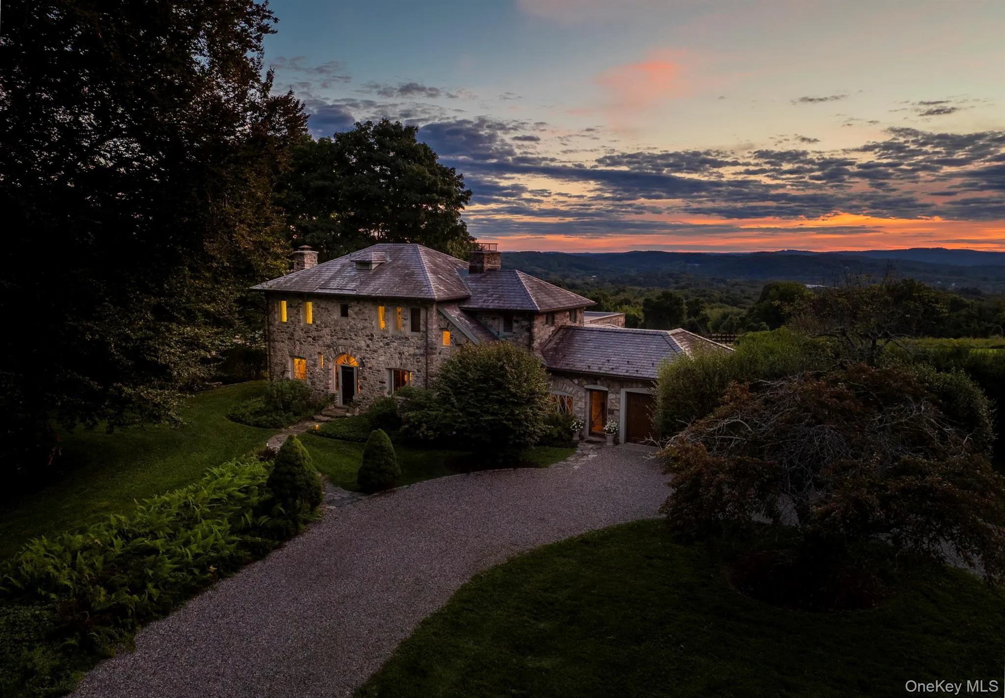 Front of House at Dusk. Front of House at Dusk.