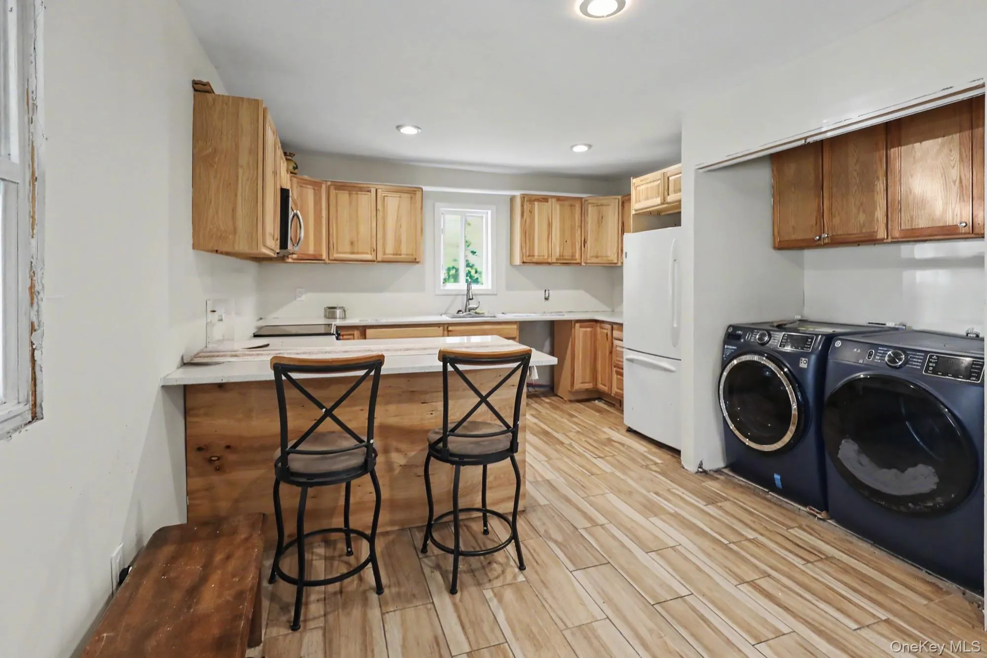 Second residence kitchen with room for full size washer and dryer Second residence kitchen with room for full size washer and dryer