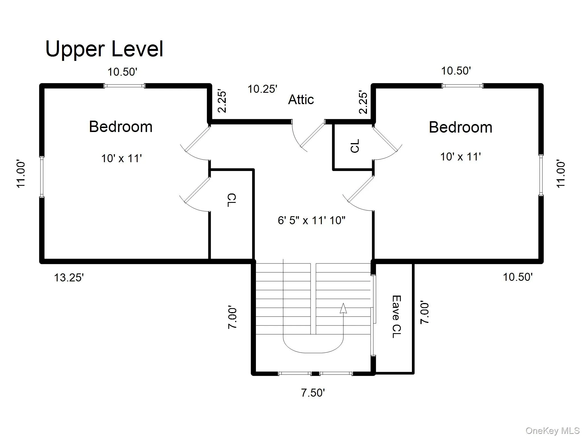 Upper level floor plan Upper level floor plan